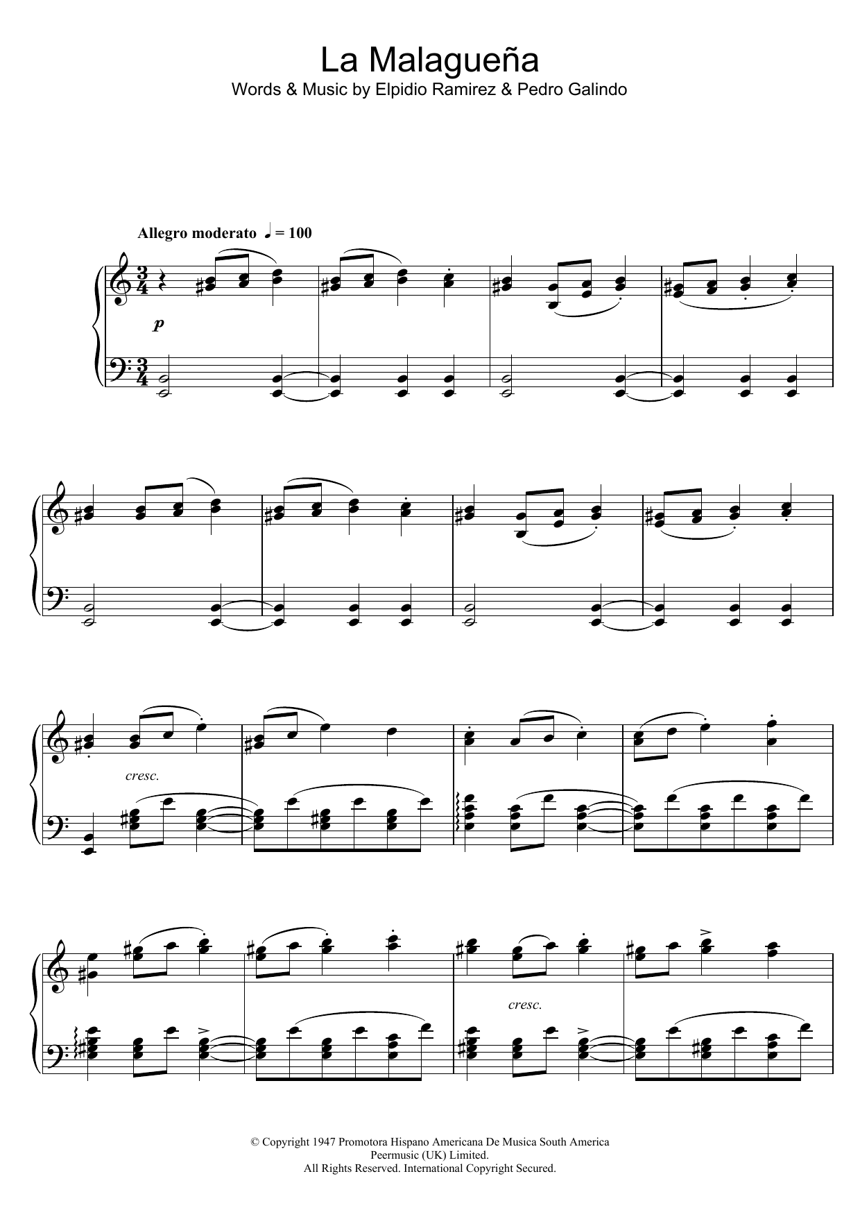 La Malaguena (Piano Solo) von Jose Feliciano
