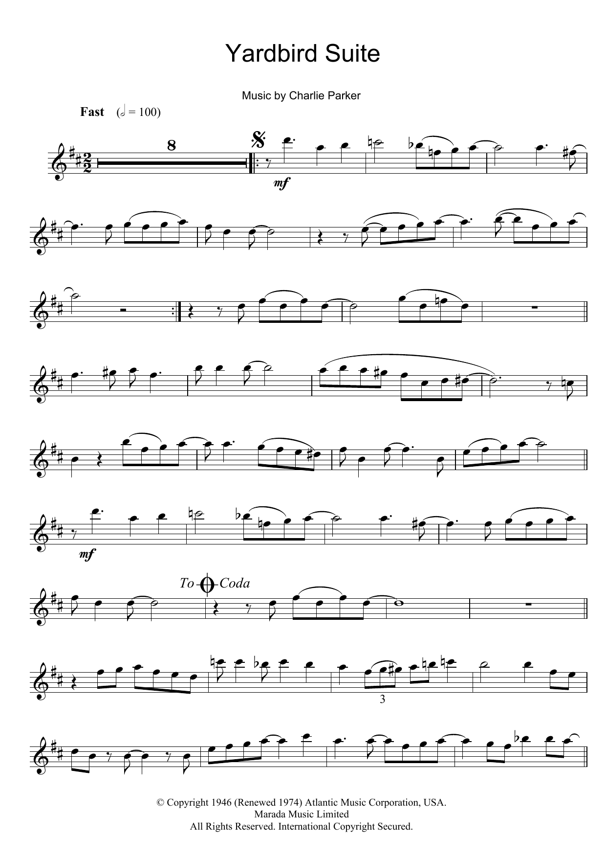 Yardbird Suite (Alto Sax Solo) von Charlie Parker