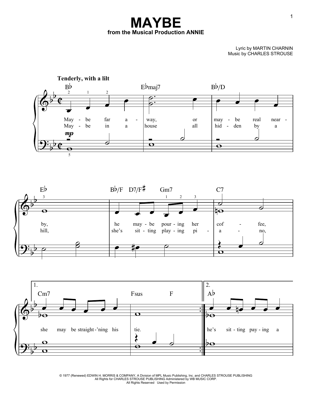 Maybe (Easy Piano) von Charles Strouse