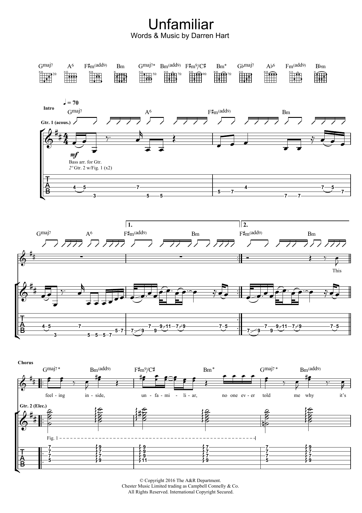 Unfamilar (Guitar Tab) von Harts