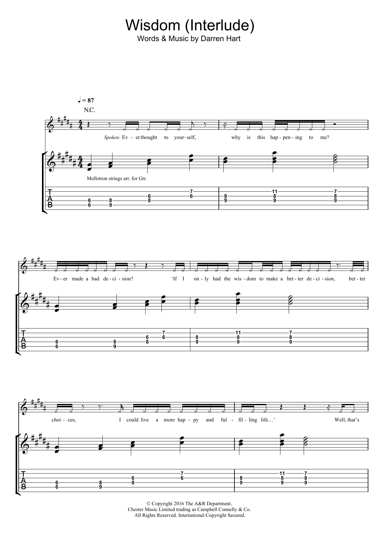 Wisdom (Guitar Tab) von Harts