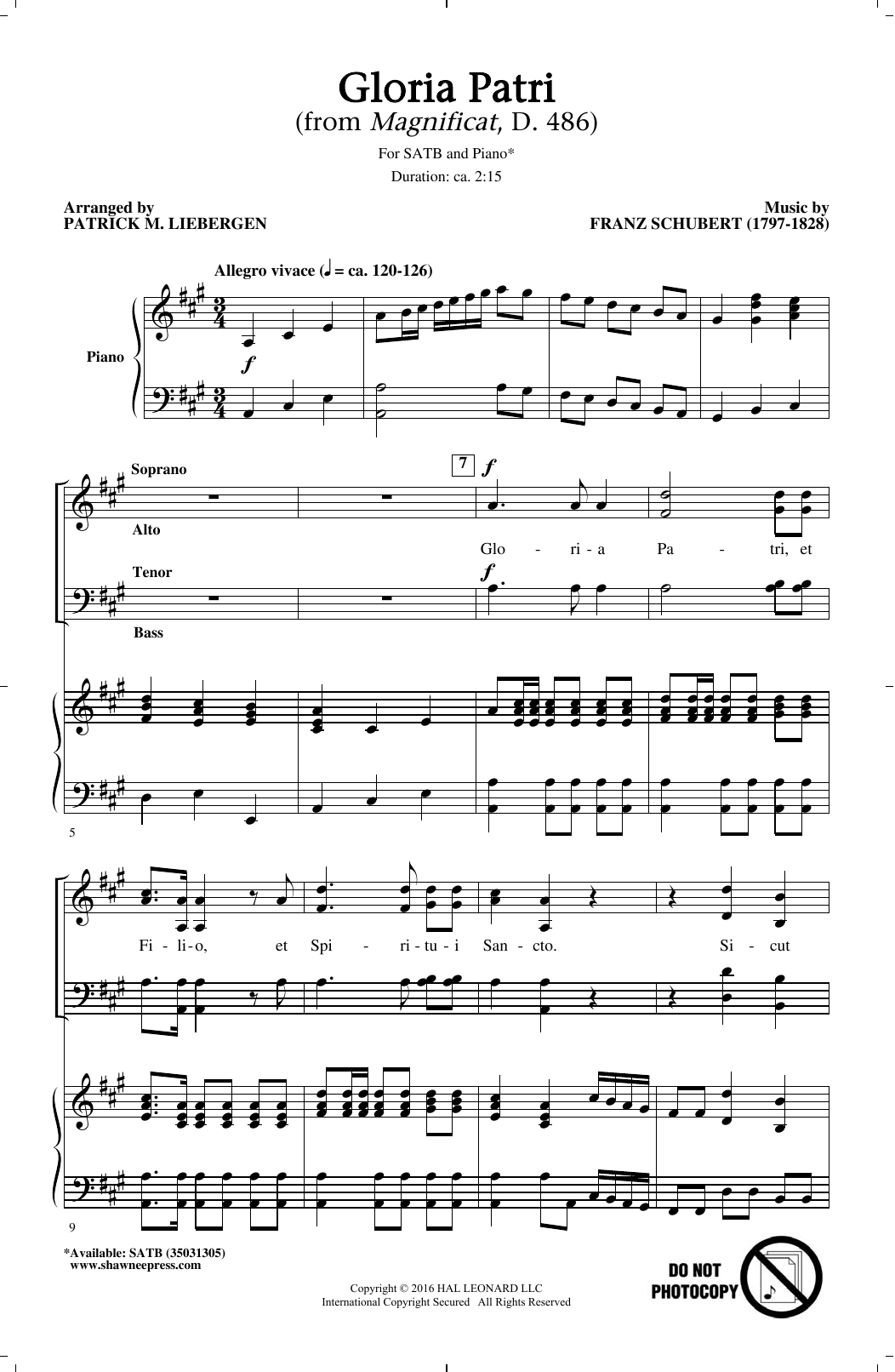 Gloria Patri (SATB Choir) von Patrick M. Liebergen