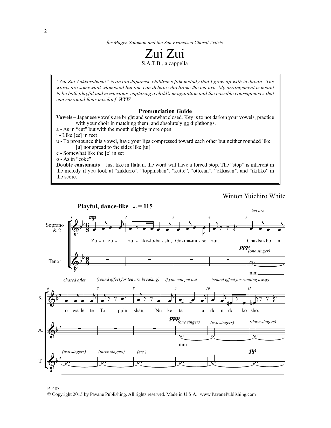 Zui Zui (SATB Choir) von Winton Yuichiro White