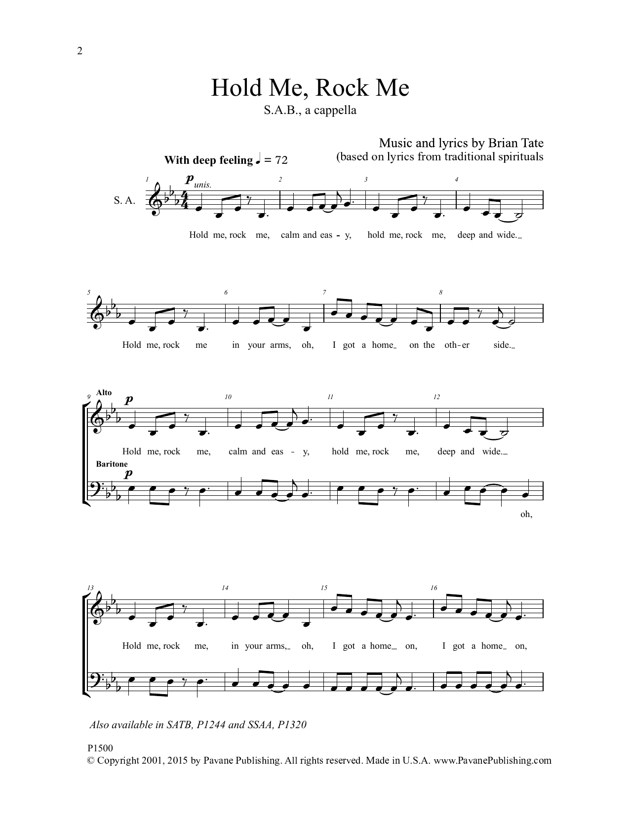 Hold Me, Rock Me (SAB Choir) von Brian Tate