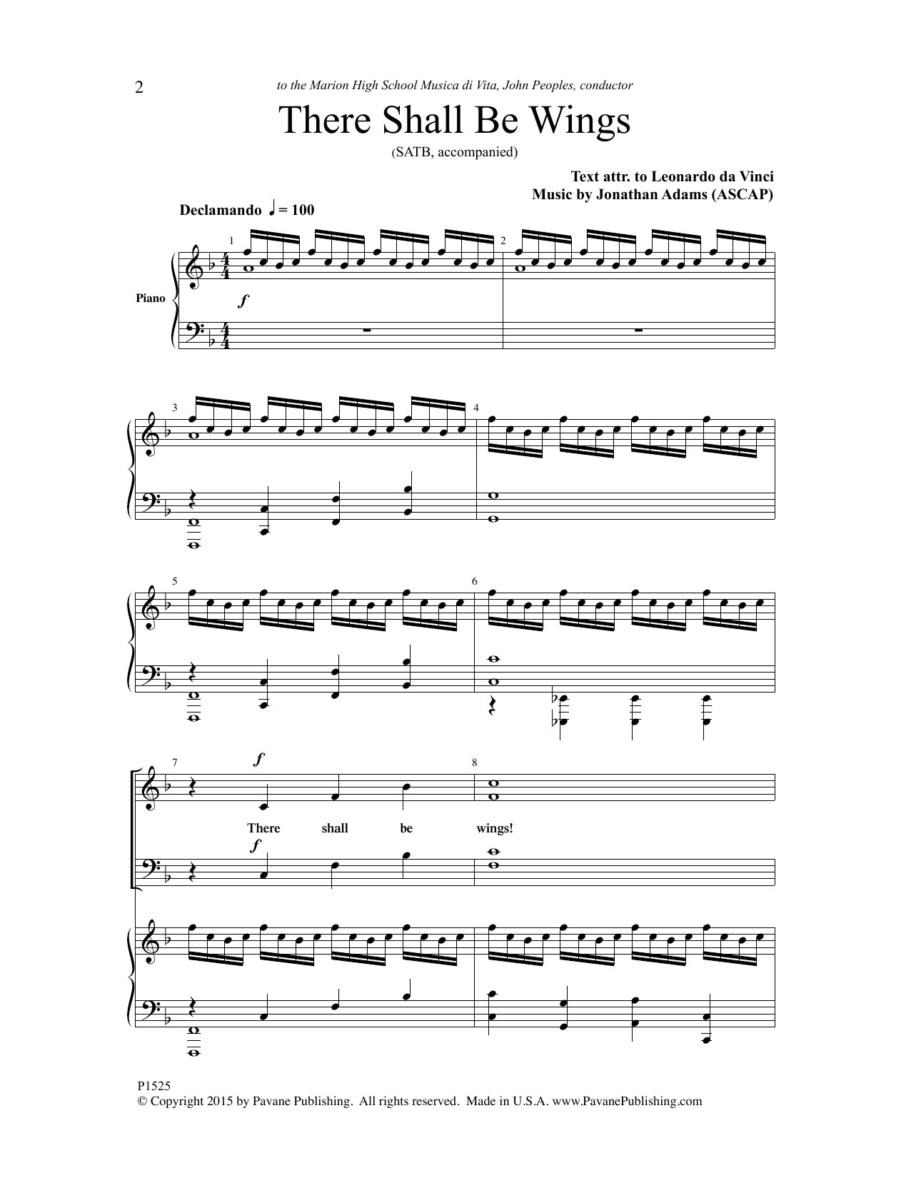 There Shall Be Wings (SATB Choir) von Jonathan Adams