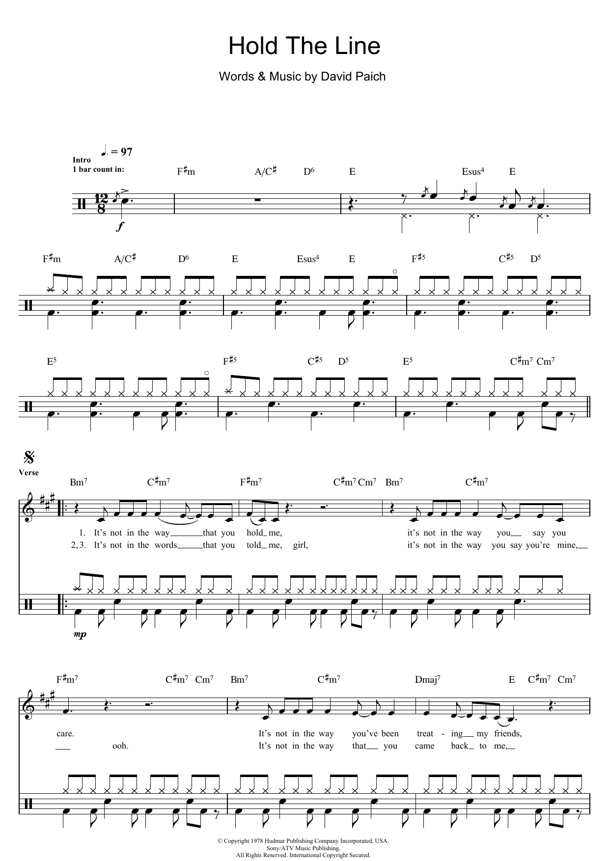 Hold The Line (Drums) von Toto