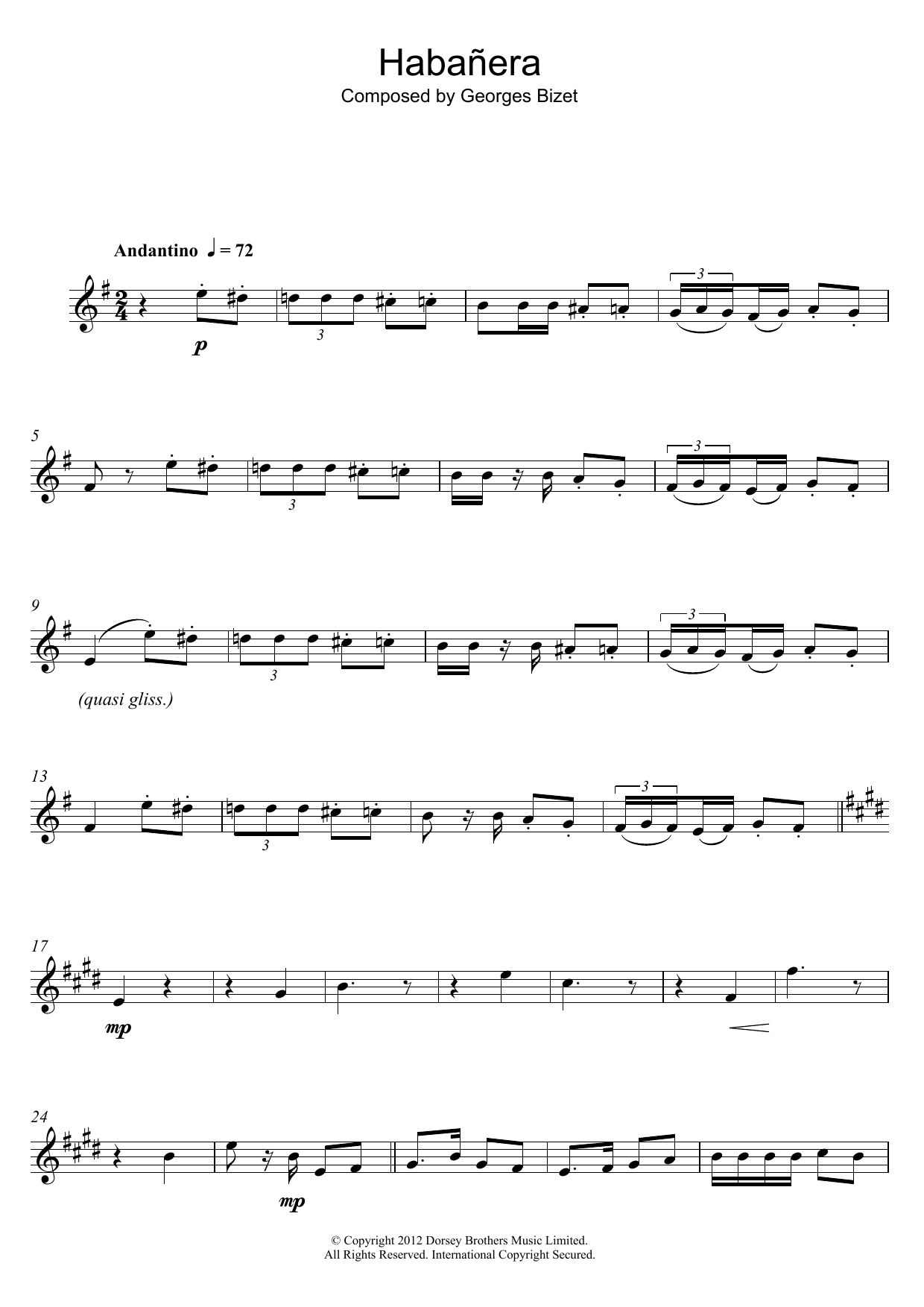 Habanera (from Carmen) (Alto Sax Solo) von Georges Bizet