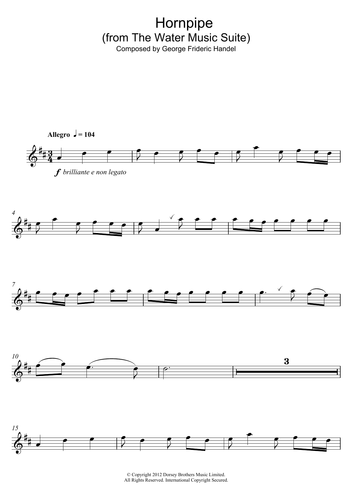 Hornpipe (from The Water Music Suite) (Alto Sax Solo) von George Frideric Handel