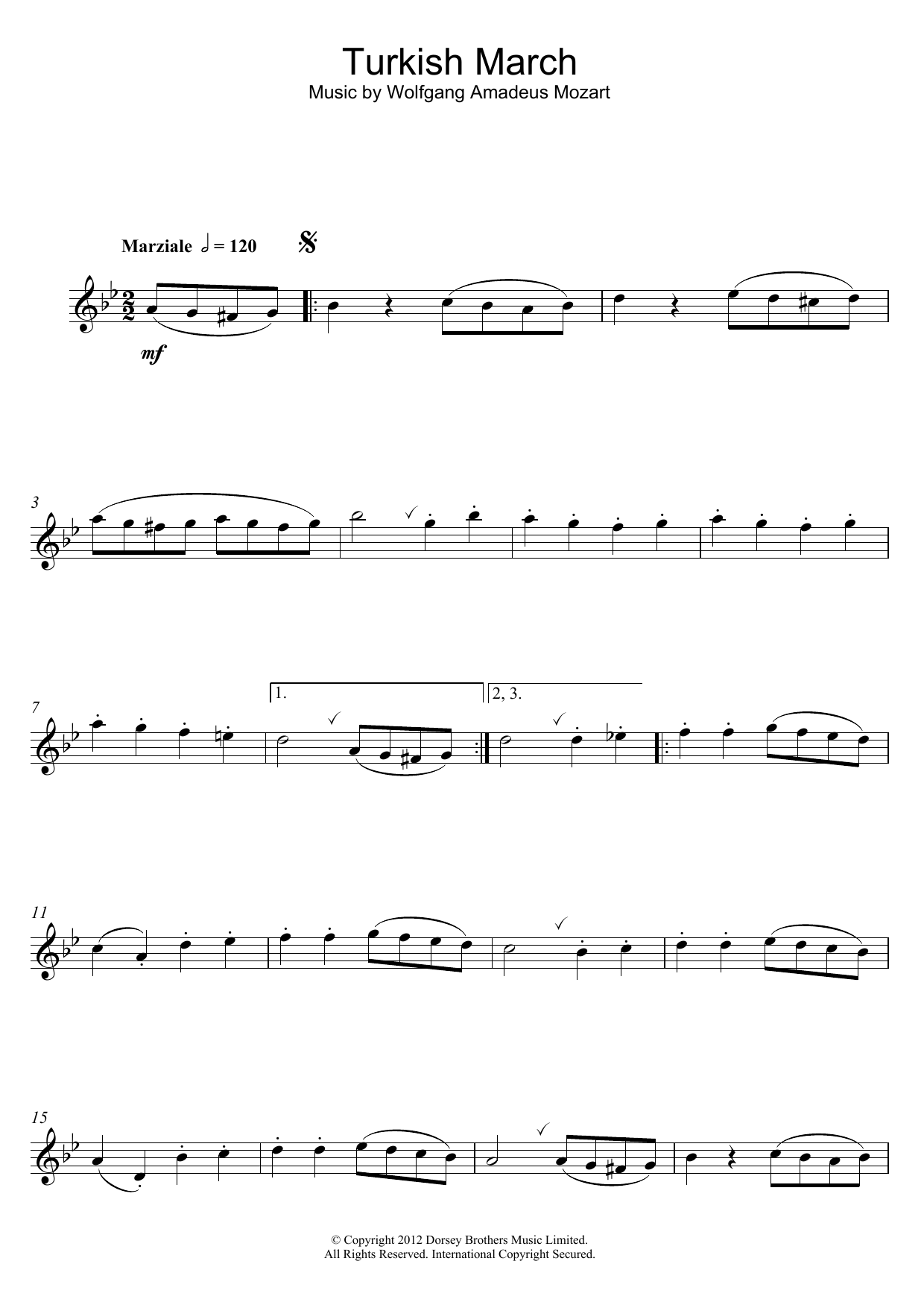 Turkish March (Alto Sax Solo) von Wolfgang Amadeus Mozart