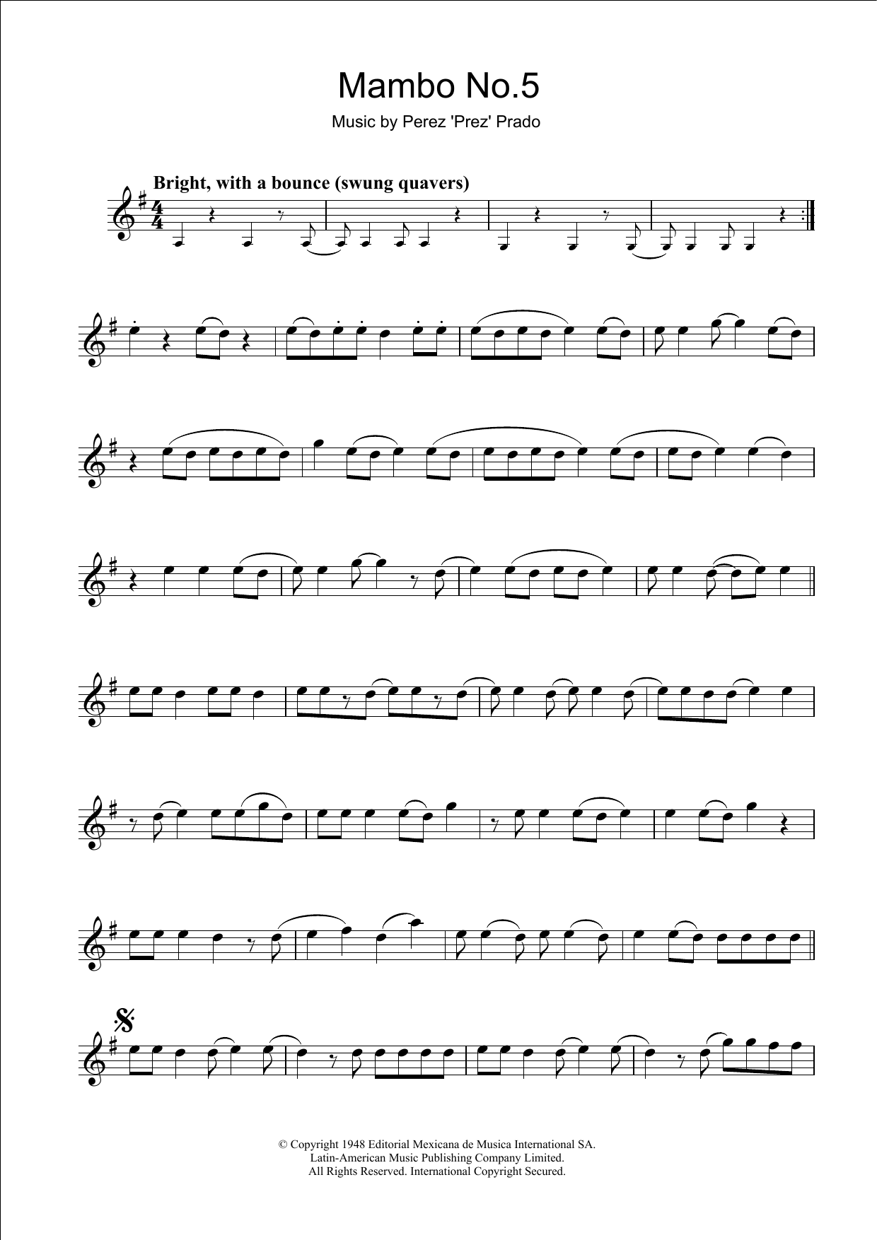 Mambo No. 5 (Alto Sax Solo) von Perez Prado