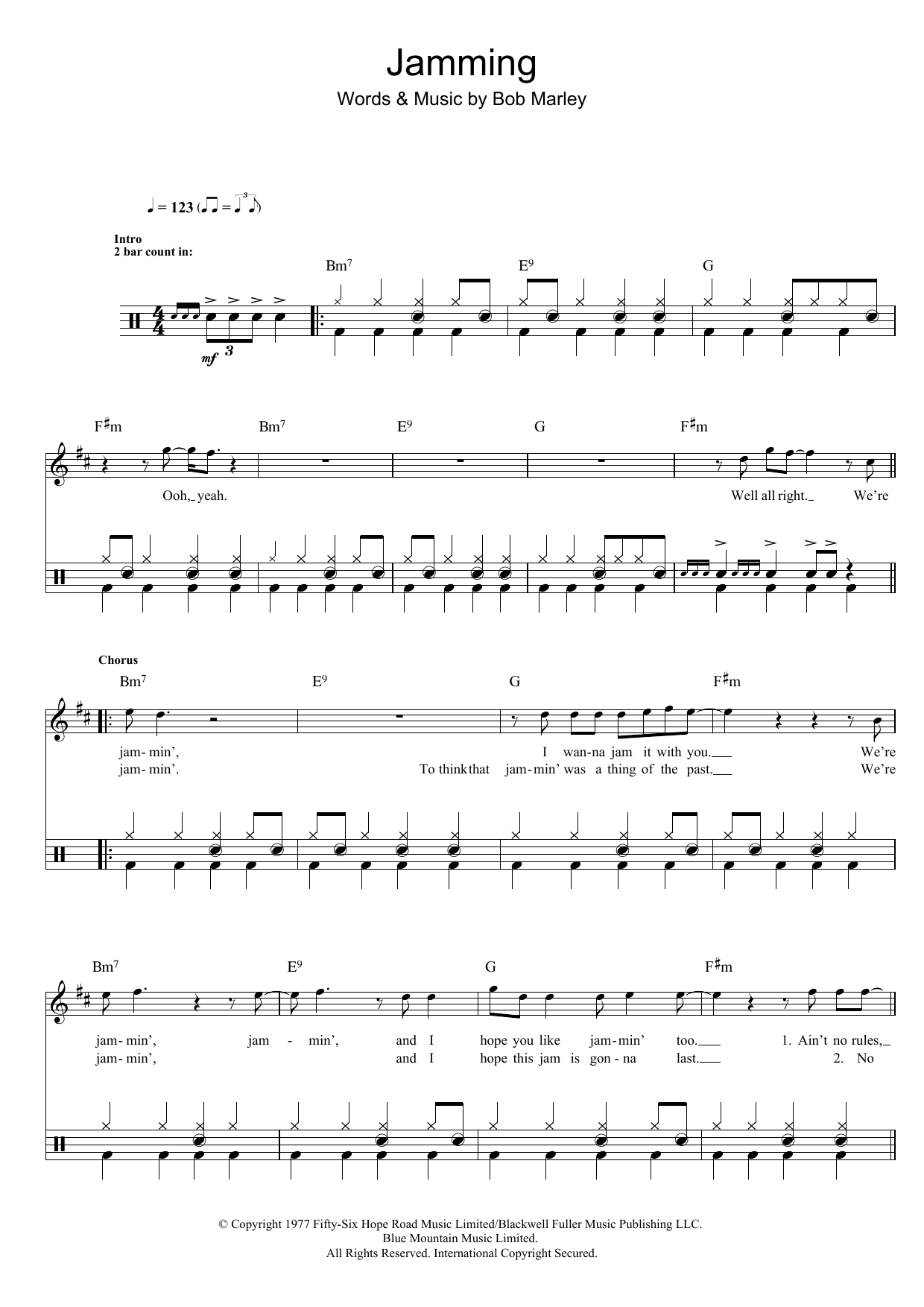 Jamming (Drums) von Bob Marley