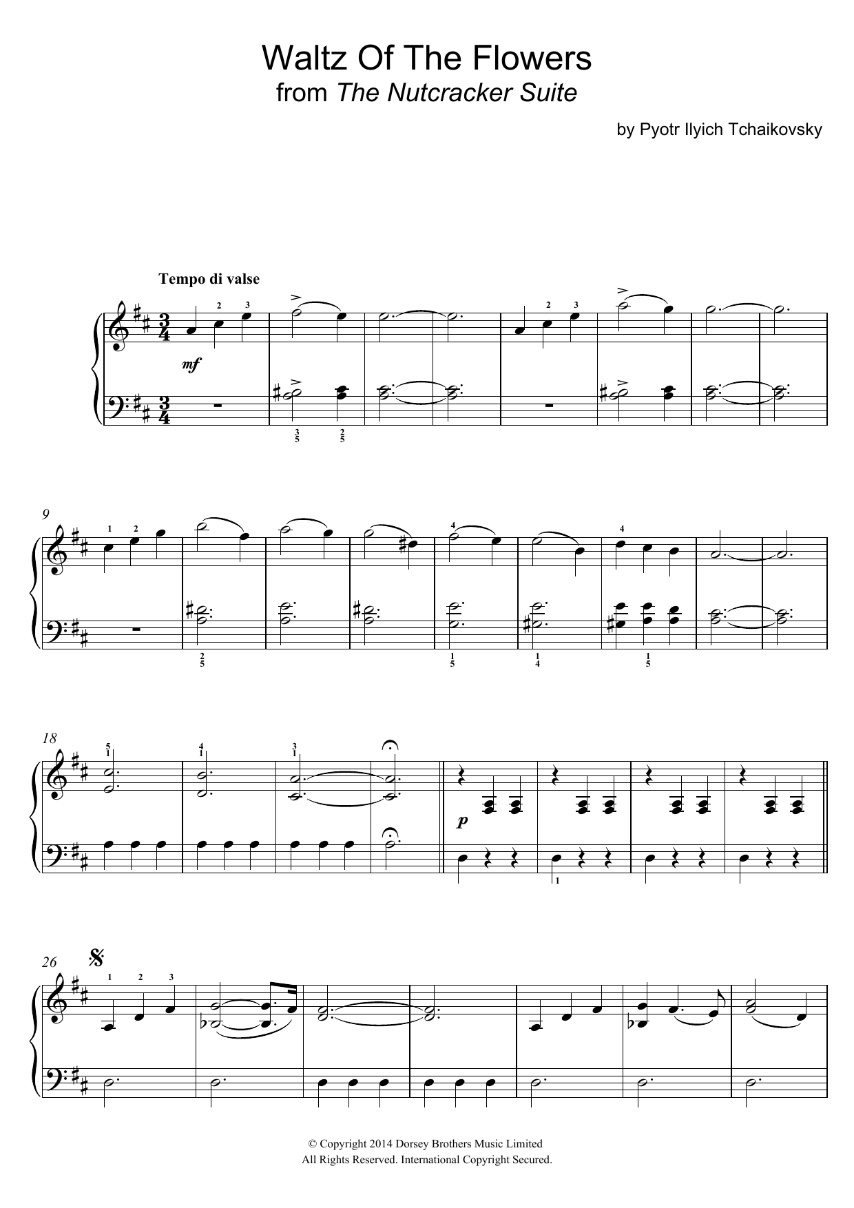 Waltz Of The Flowers (from The Nutcracker Suite) (Easy Piano) von Pyotr Il'yich Tchaikovsky