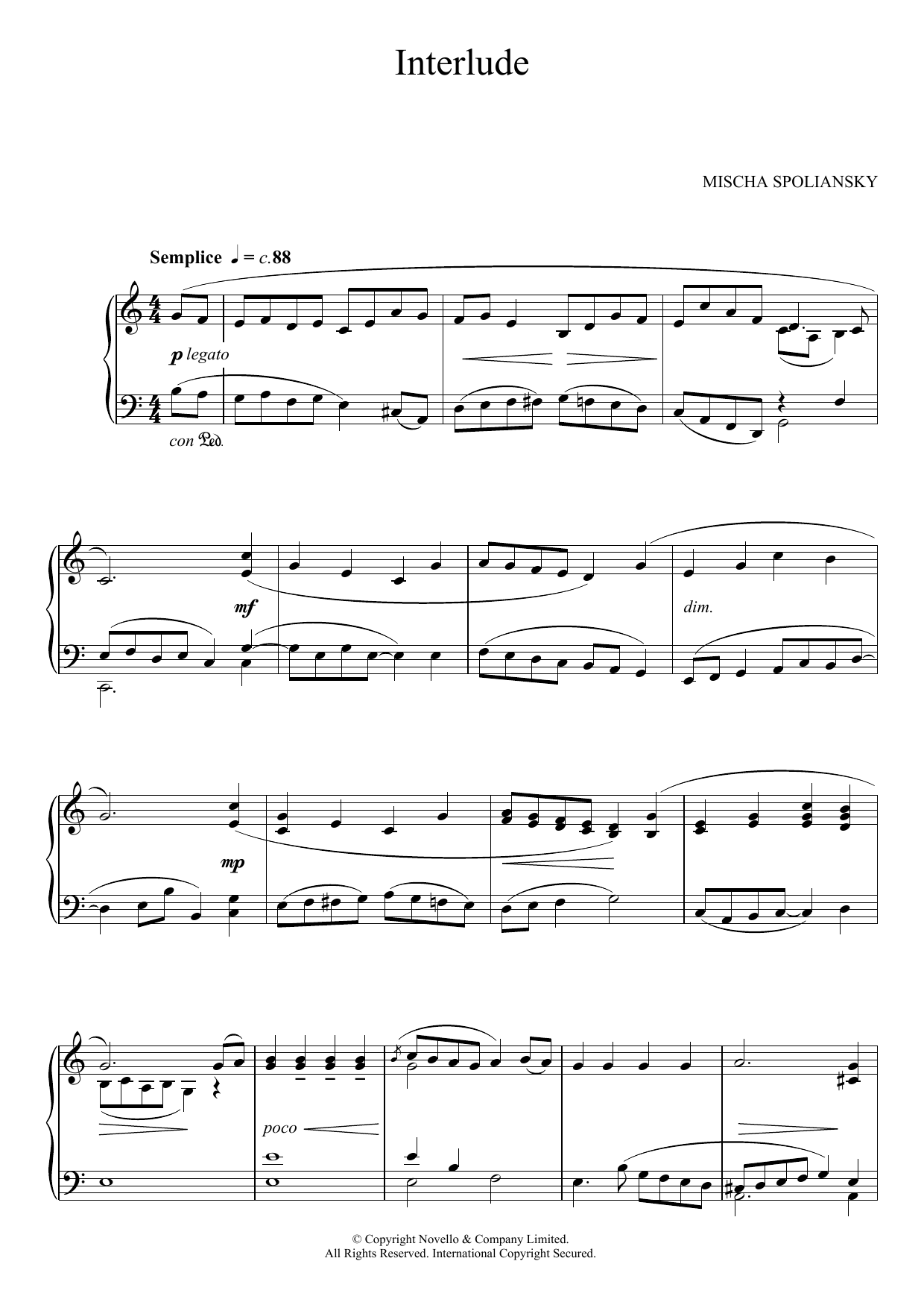 Interlude (Piano Solo) von Mischa Spoliansky