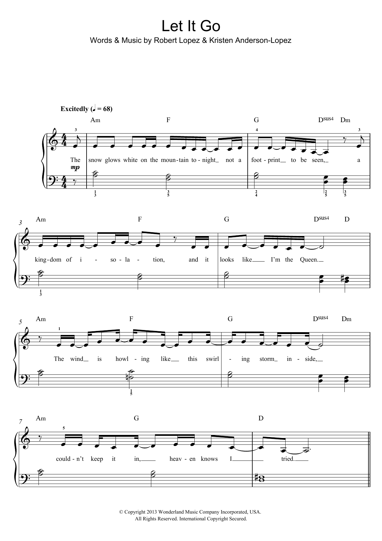 Let It Go (from Frozen) (Beginner Piano) von Idina Menzel