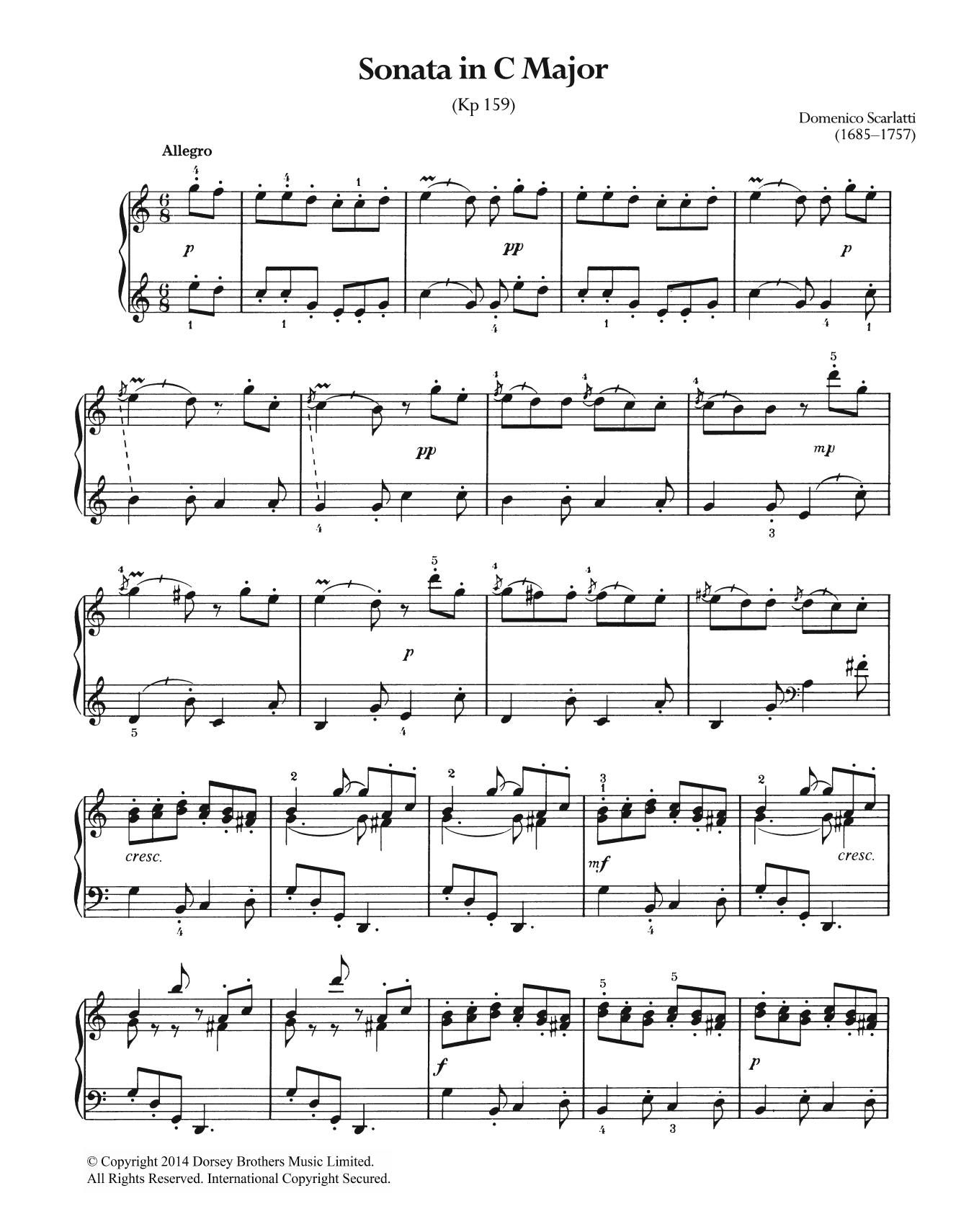 Sonata In C Major, K.159 (Piano Solo) von Domenico Scarlatti