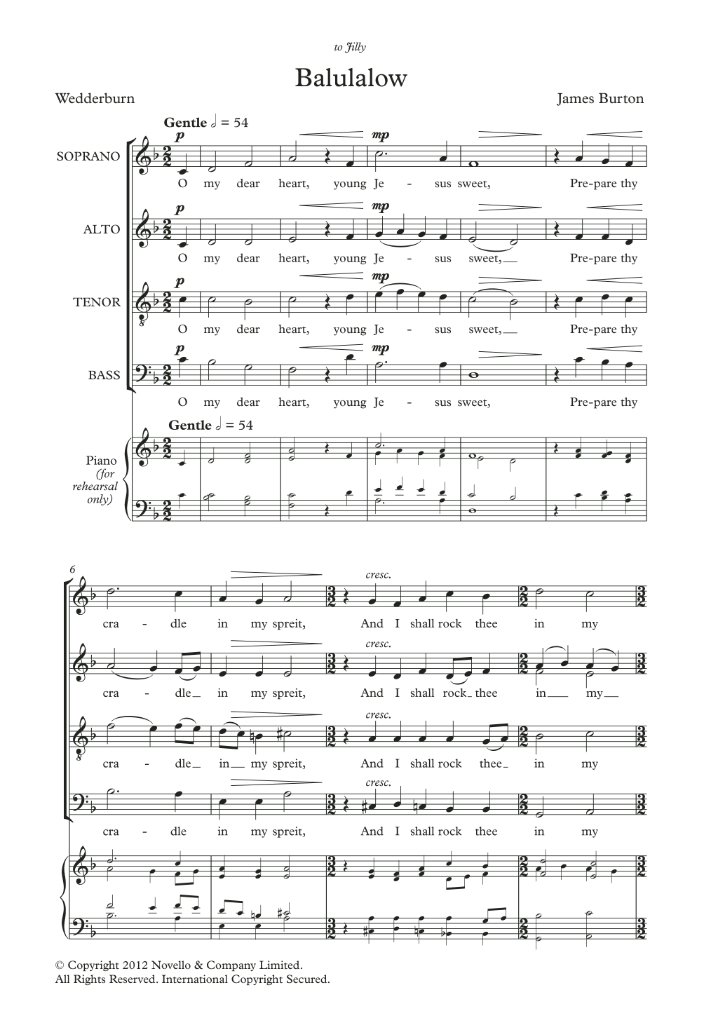 Balulalow (SATB Choir) von James Burton