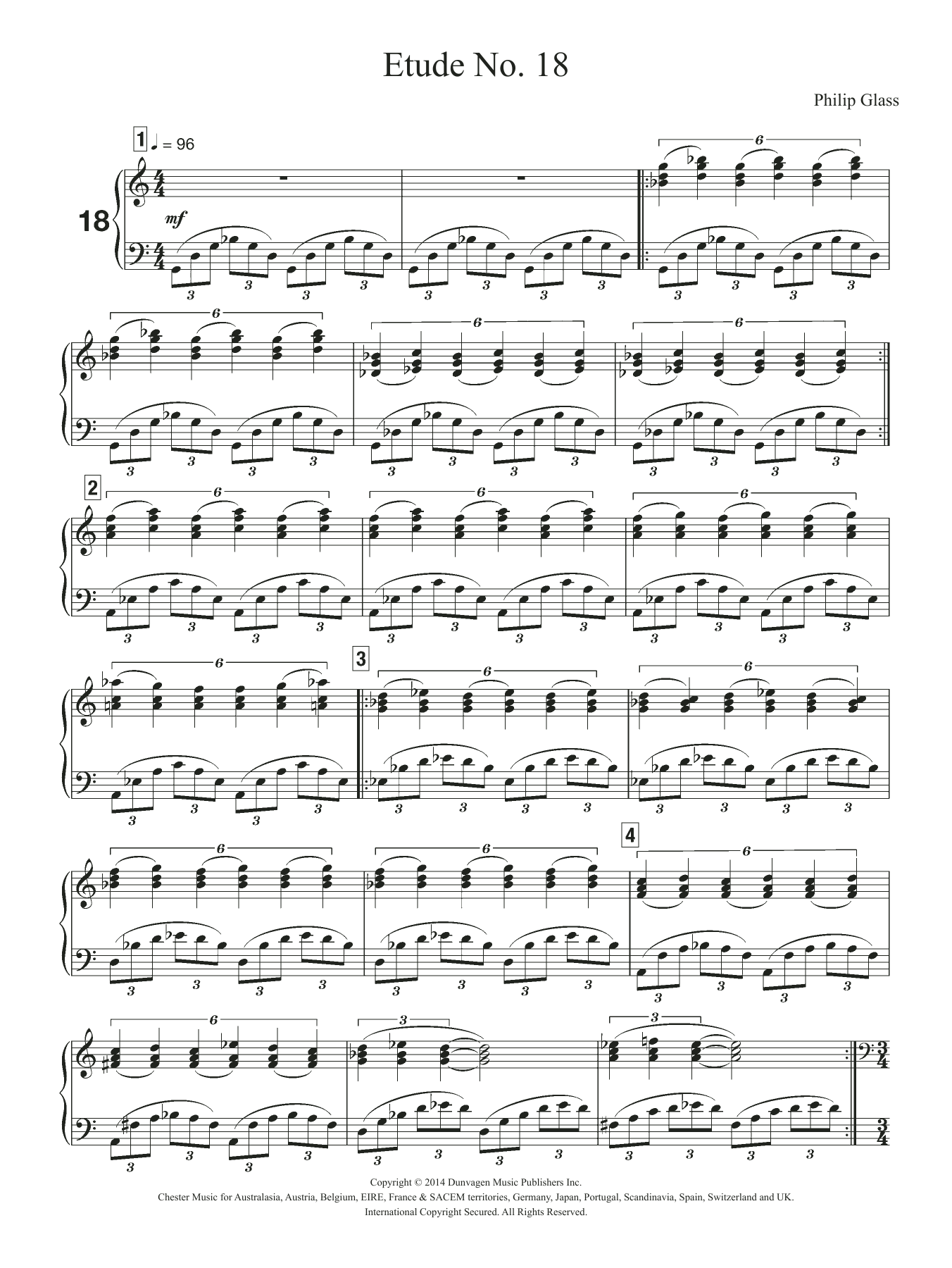 Etude No. 18 (Piano Solo) von Philip Glass