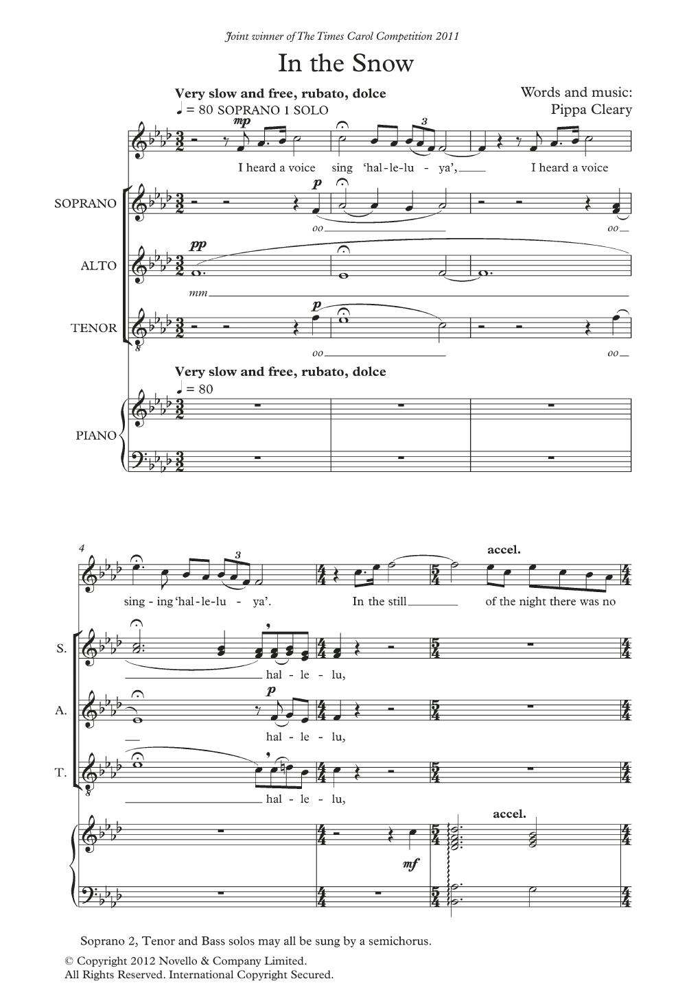 In The Snow (SATB Choir) von Pippa Cleary