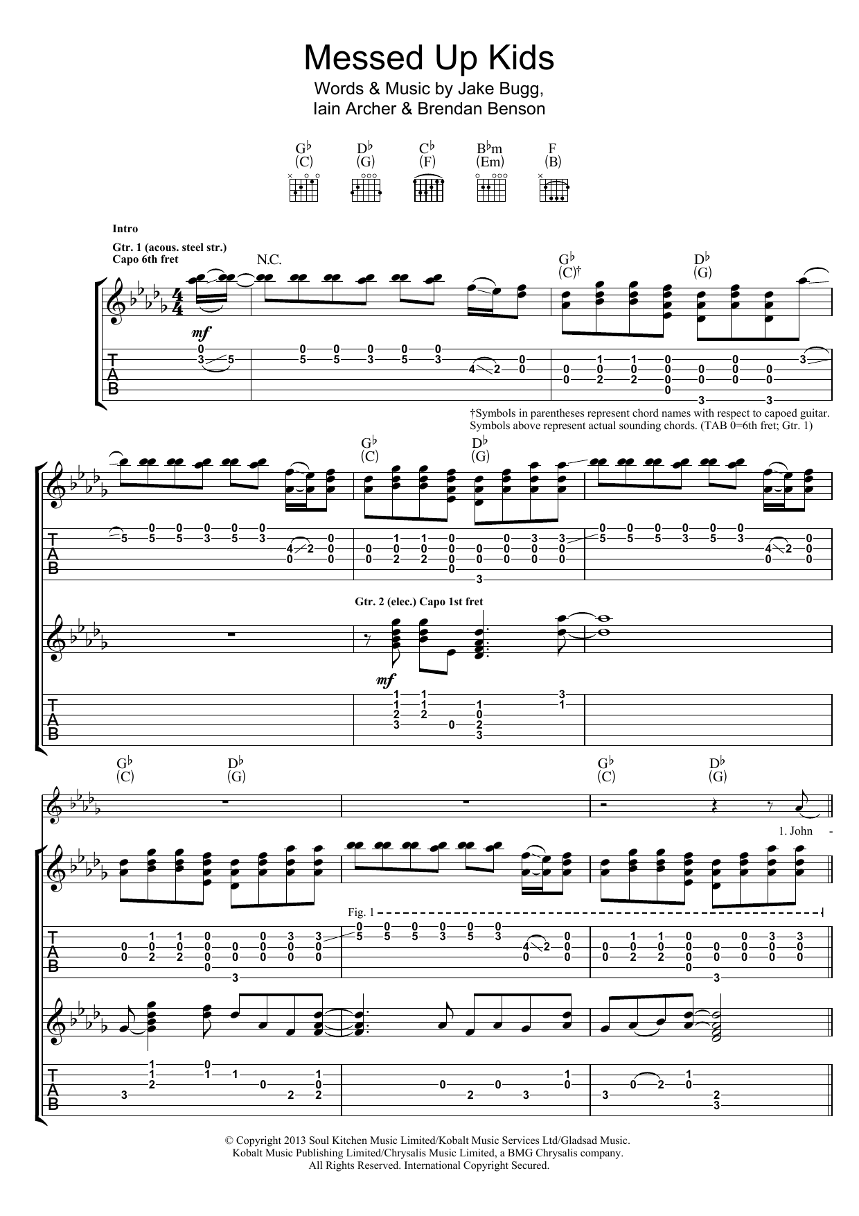 Messed Up Kids (Guitar Tab) von Jake Bugg