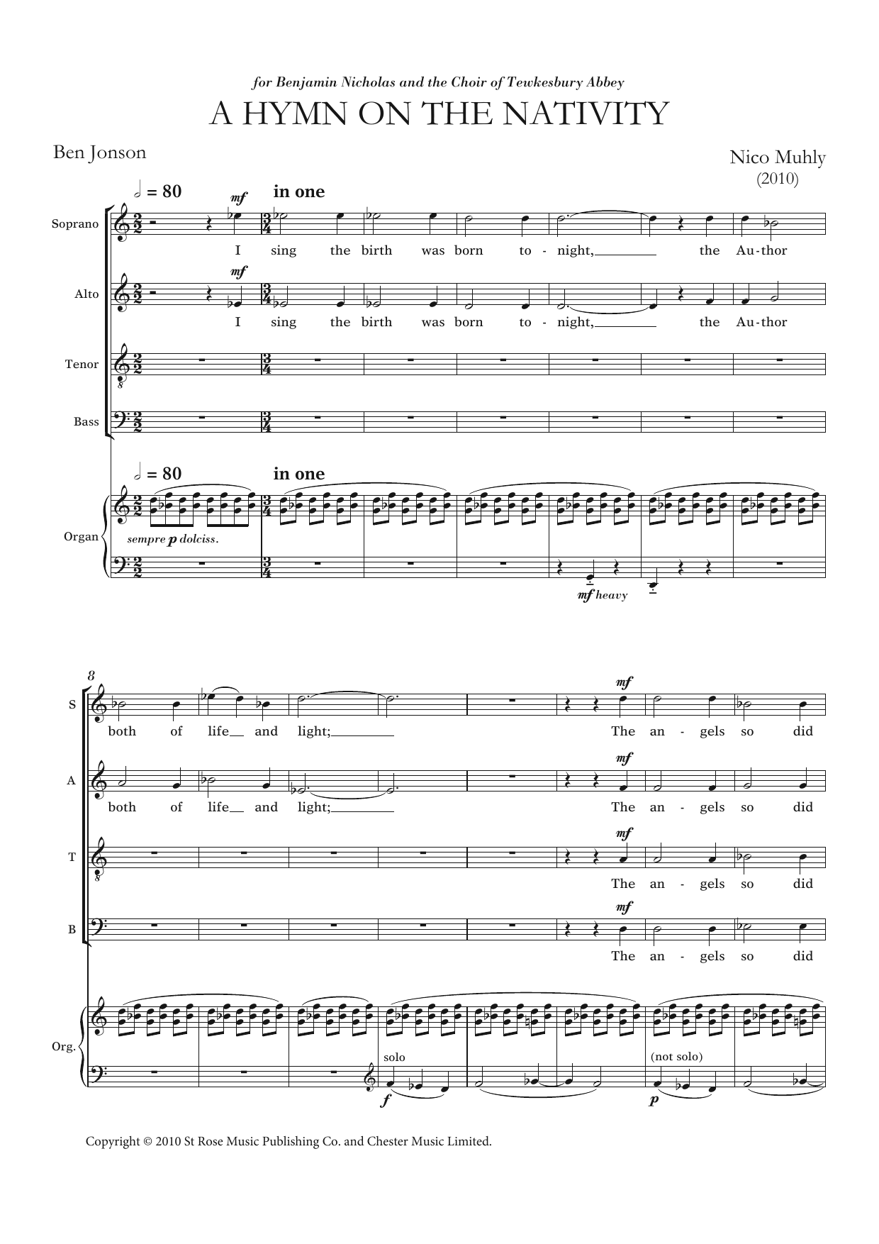 A Hymn On The Nativity (SATB Choir) von Nico Muhly