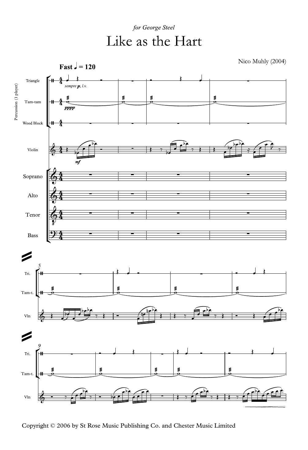 Like As The Hart (SATB Choir) von Nico Muhly