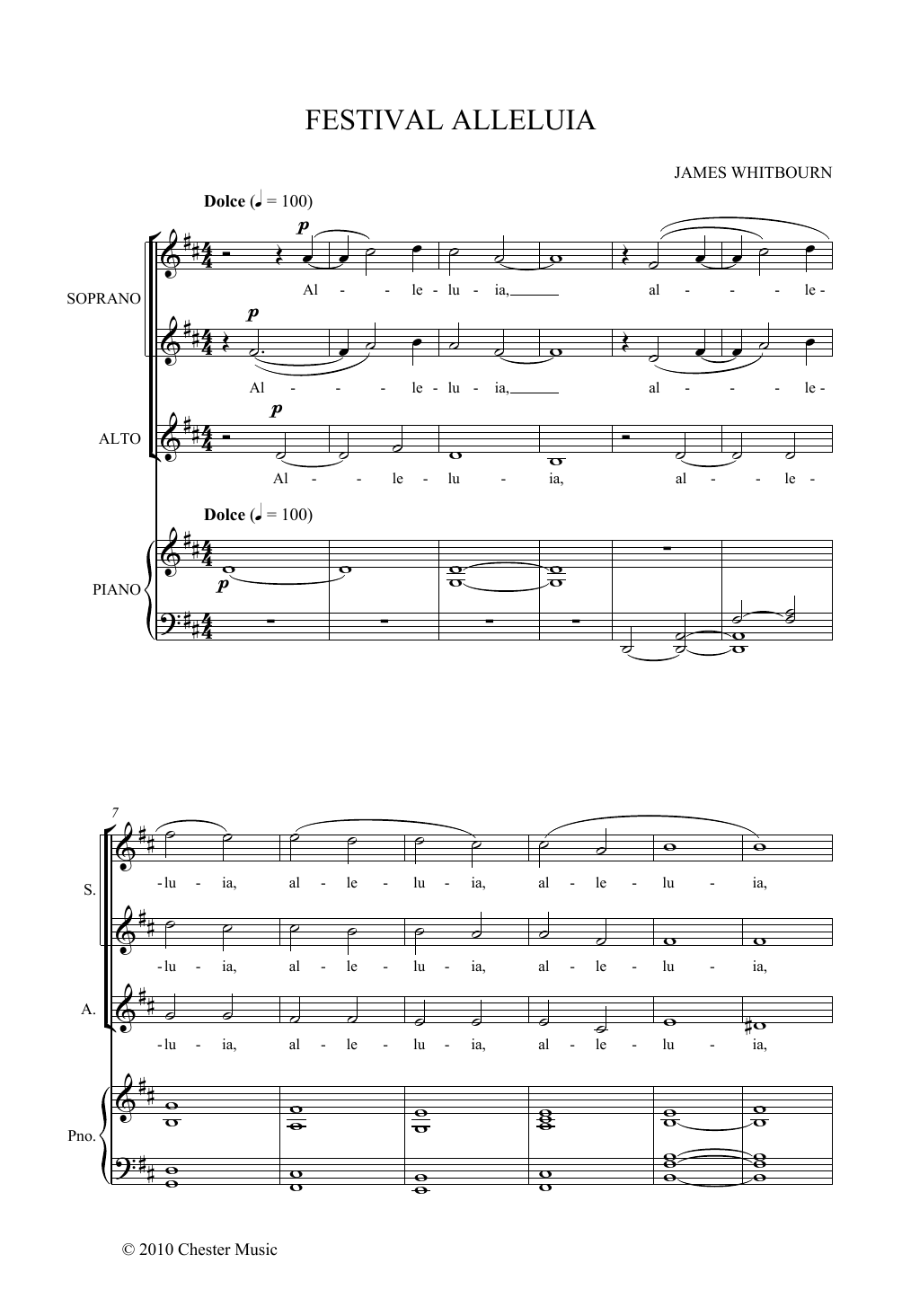 Festival Alleluia (SSA Choir) von James Whitbourn