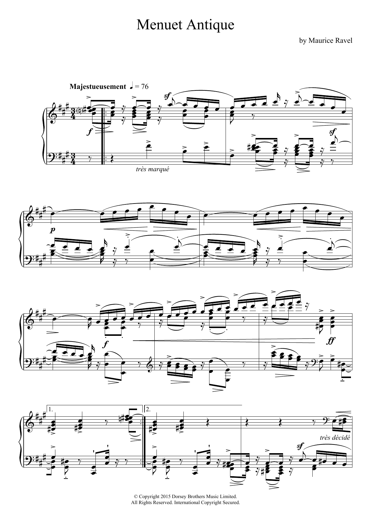Menuet Antique (Piano Solo) von Maurice Ravel