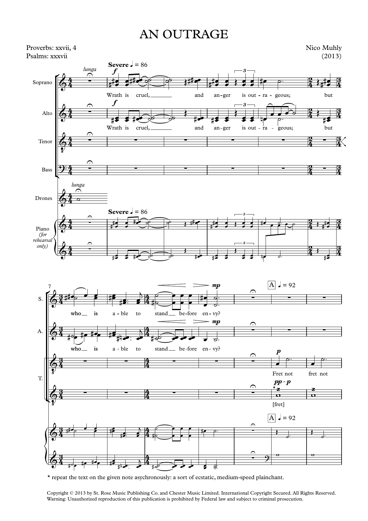 An Outrage (SATB Choir) von Nico Muhly