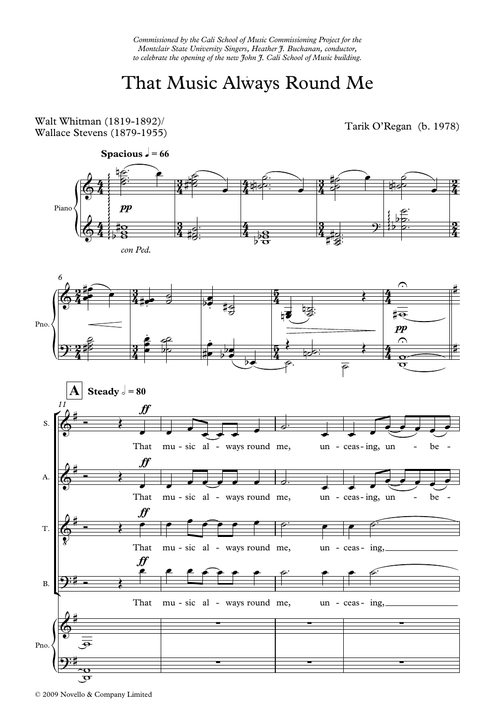 That Music Always Round Me (SATB Choir) von Tarik O'Regan