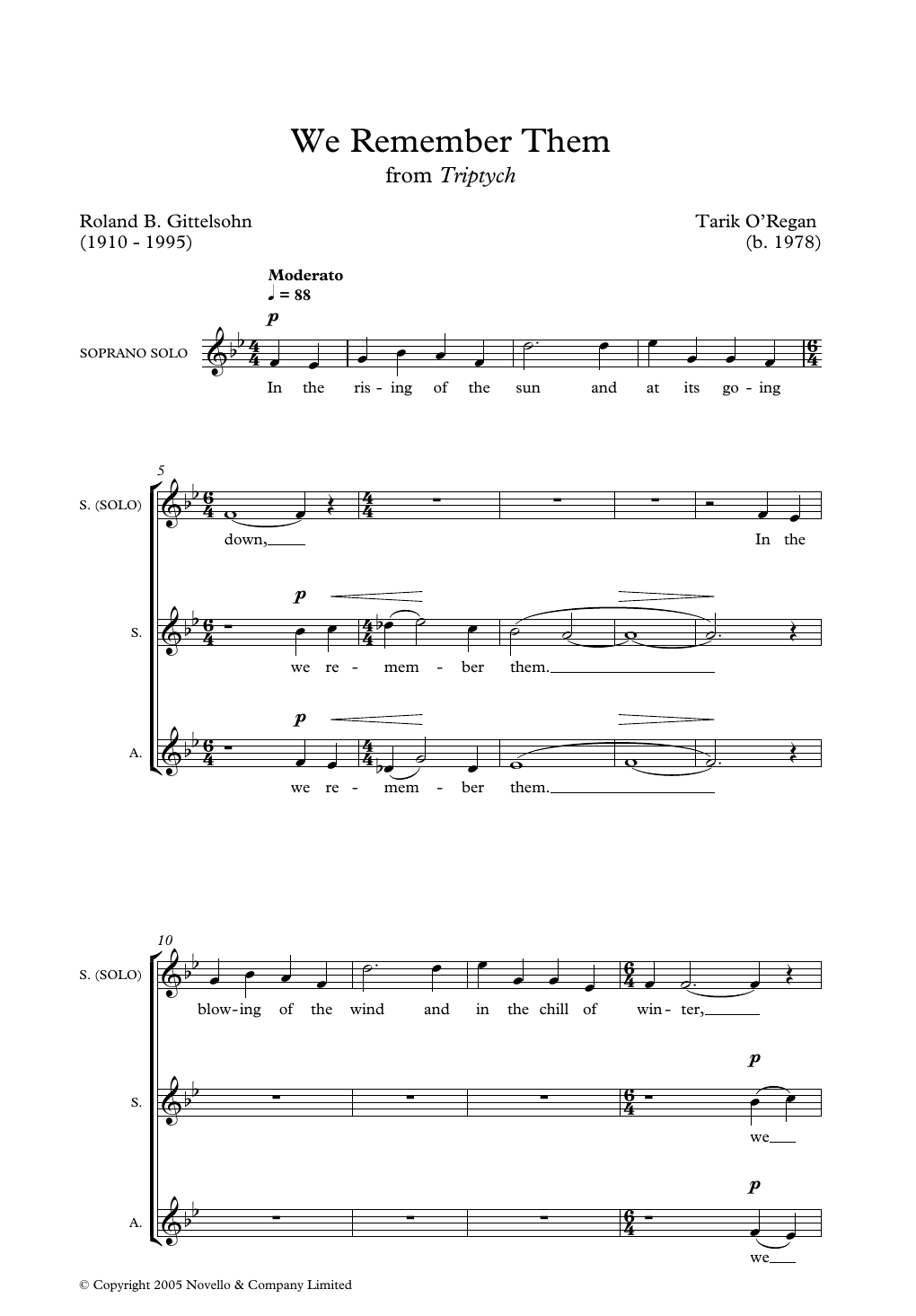 We Remember Them (SATB Choir) von Tarik O'Regan