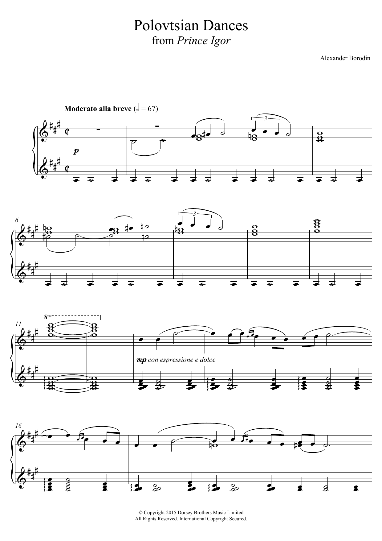 Polovtsian Dances (Piano Solo) von Alexander Borodin
