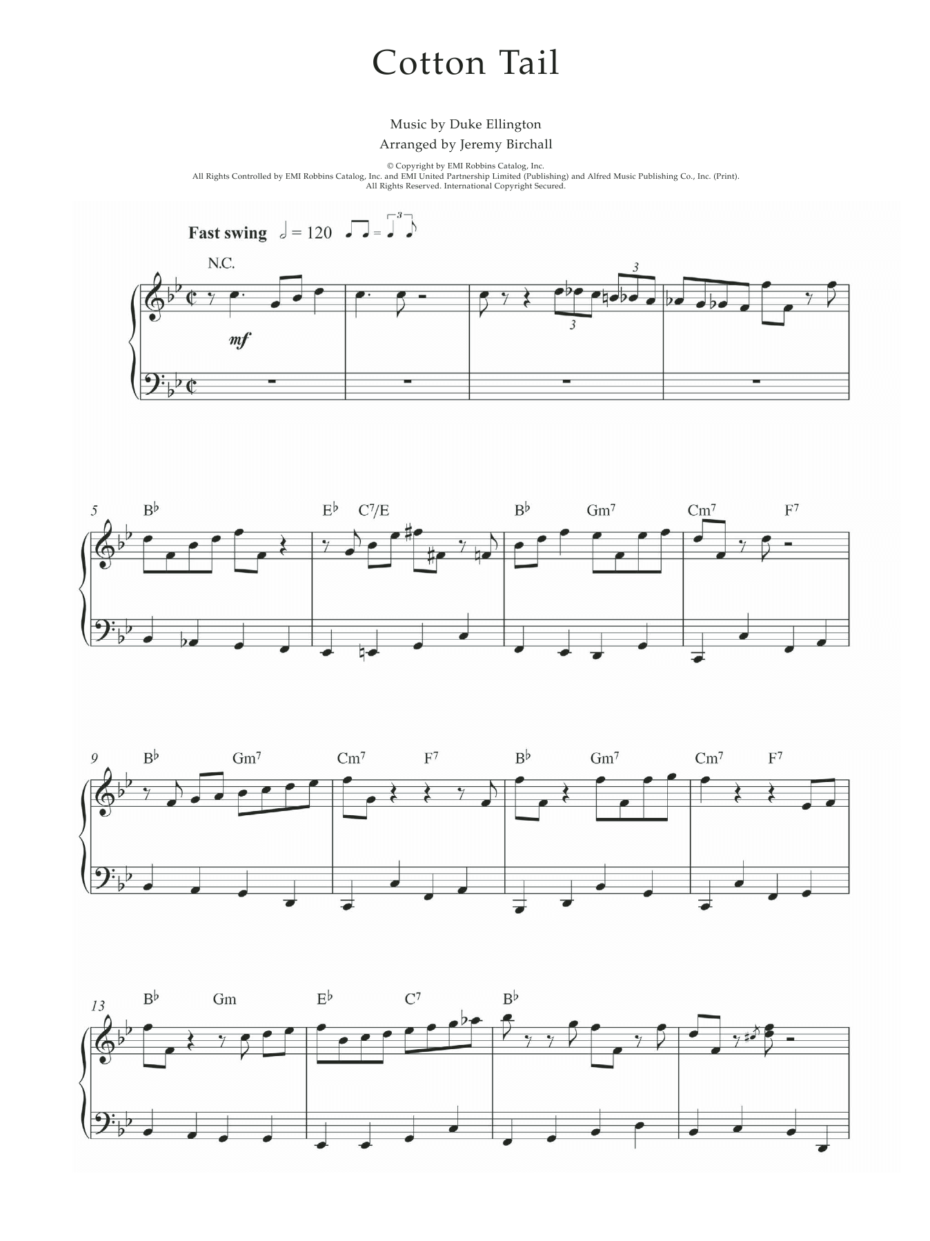 Cotton Tail (Piano, Vocal & Guitar Chords) von Duke Ellington
