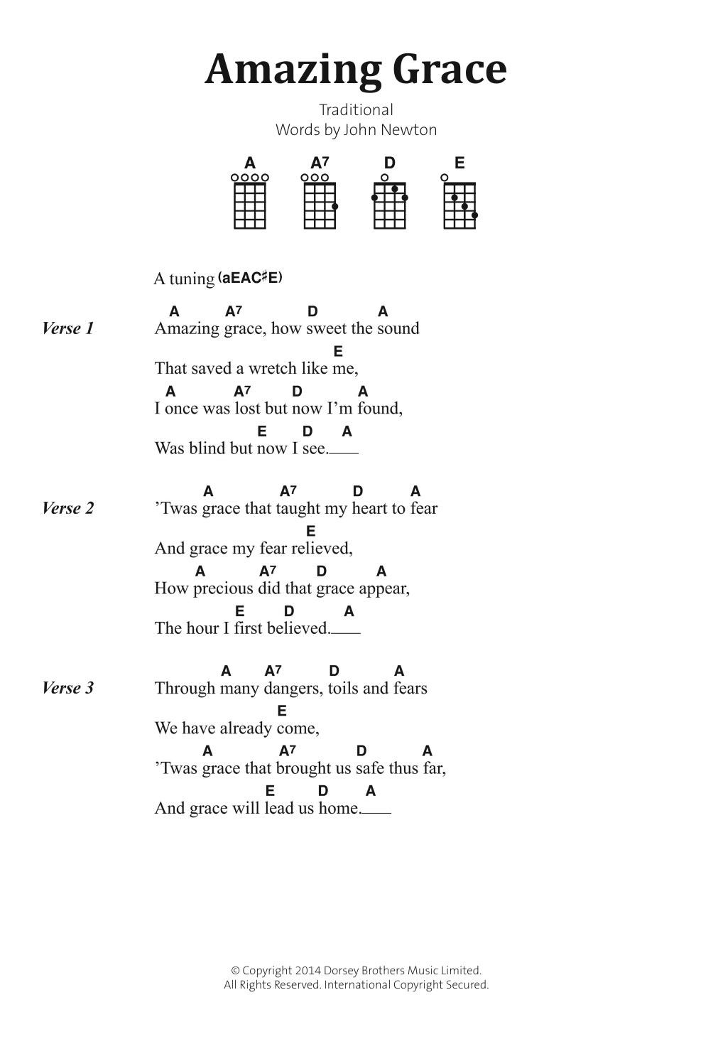 Amazing Grace (Banjo Chords/Lyrics) von Traditional