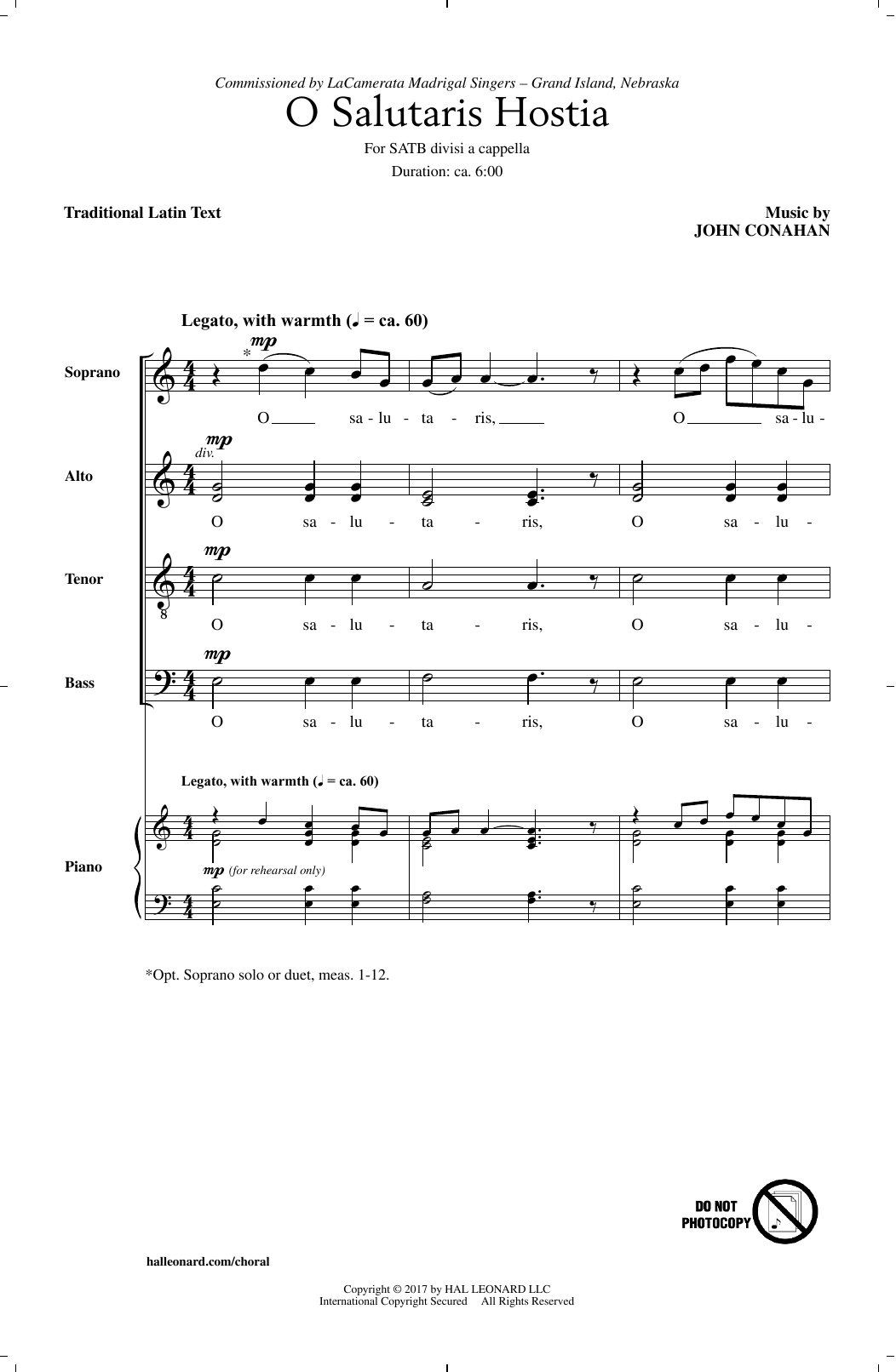 O Salutaris Hostia (SATB Choir) von John Conahan