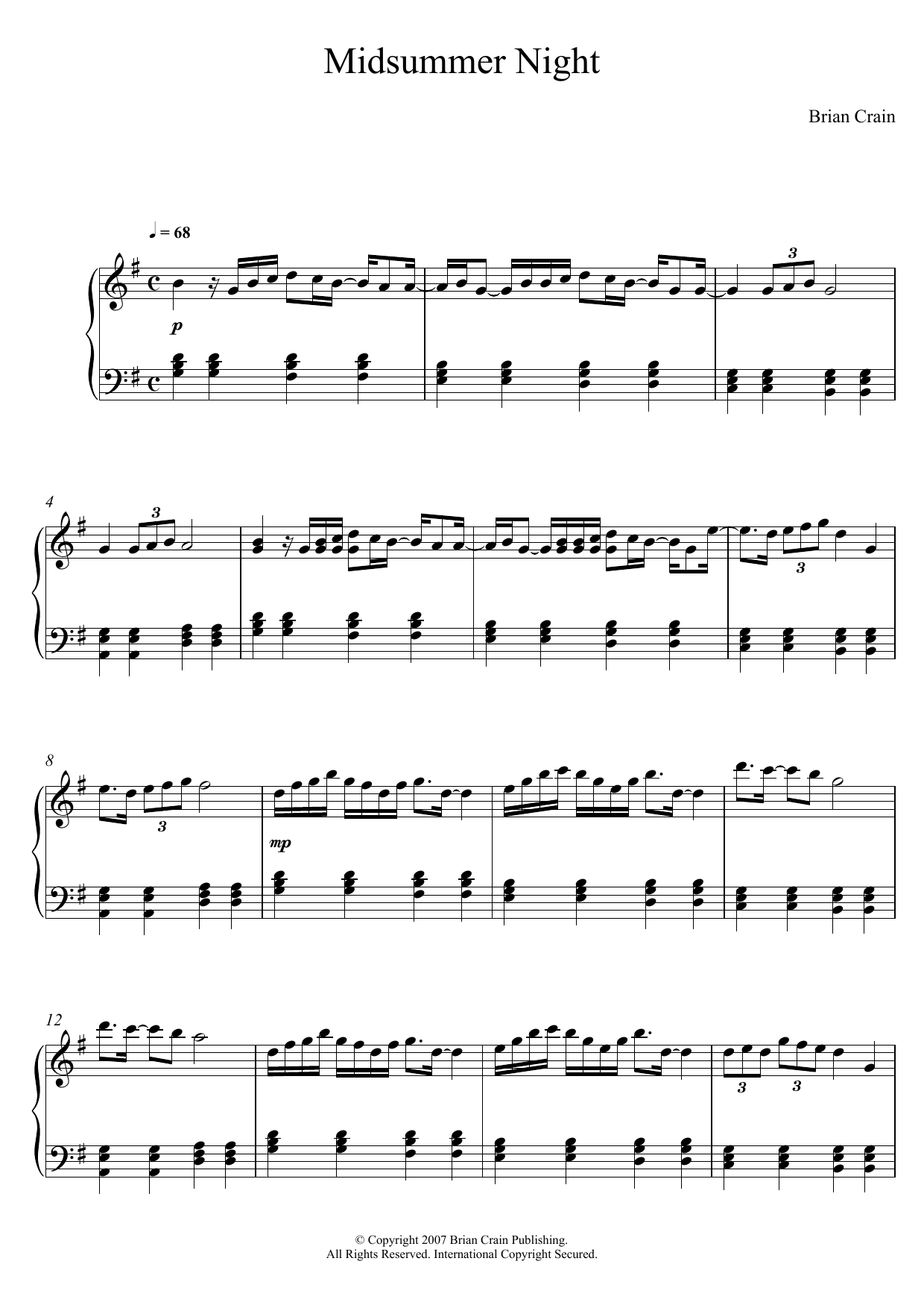 Midsummer Night (Piano Solo) von Brian Crain