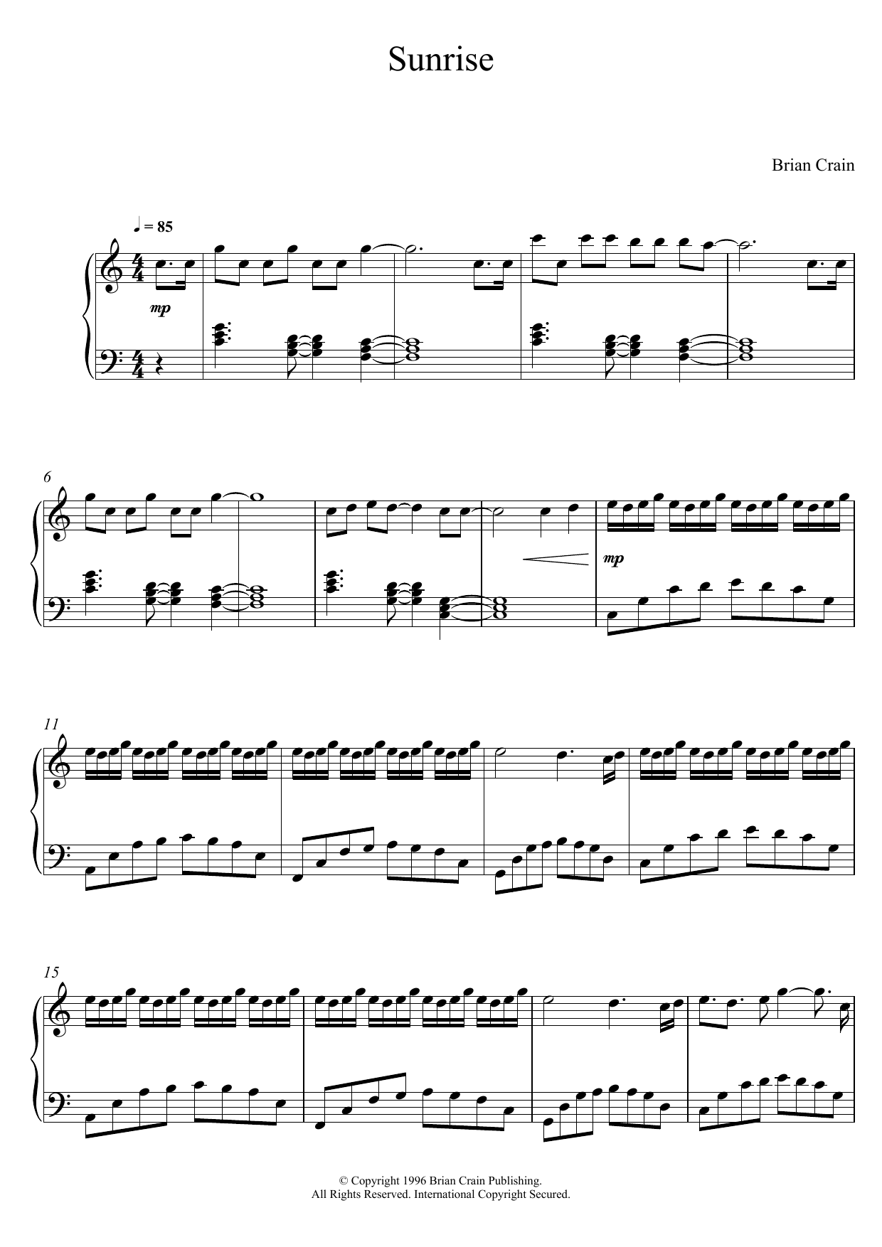 Sunrise (Piano Solo) von Brian Crain