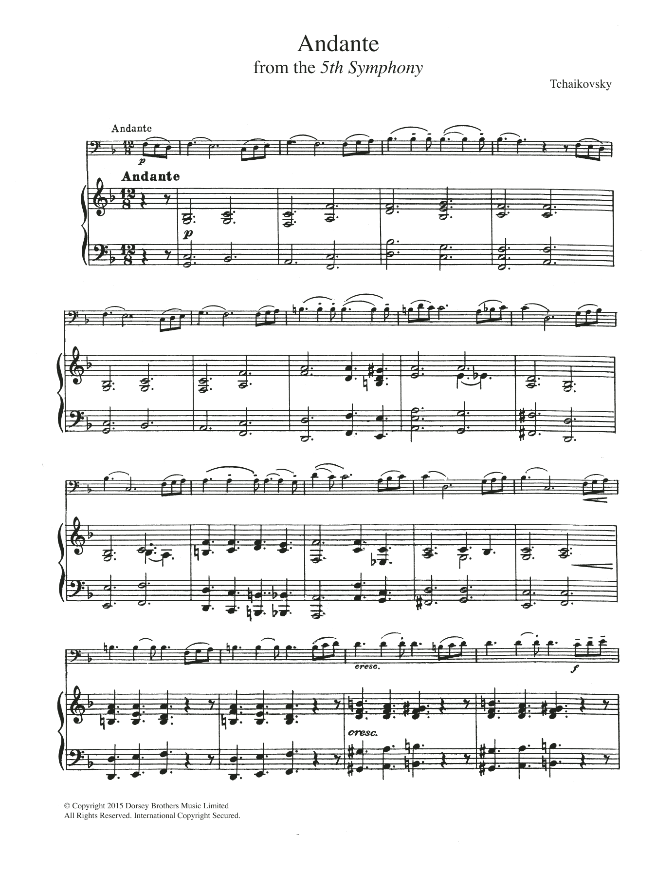 Symphony No.5 (2nd Movement: Andante) (Cello Solo) von Pyotr Il'yich Tchaikovsky
