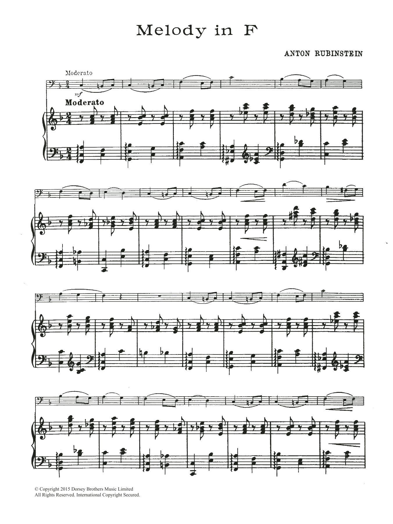 Melody In F (Cello Solo) von Anton Rubinstein