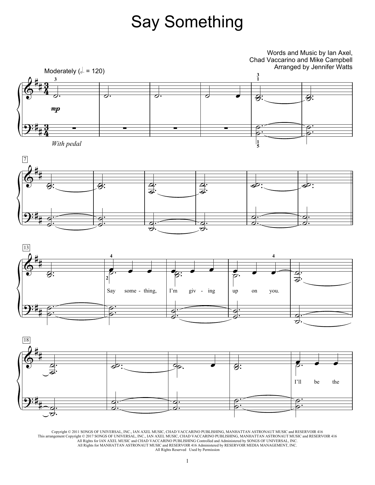 Say Something (Educational Piano) von A Great Big World