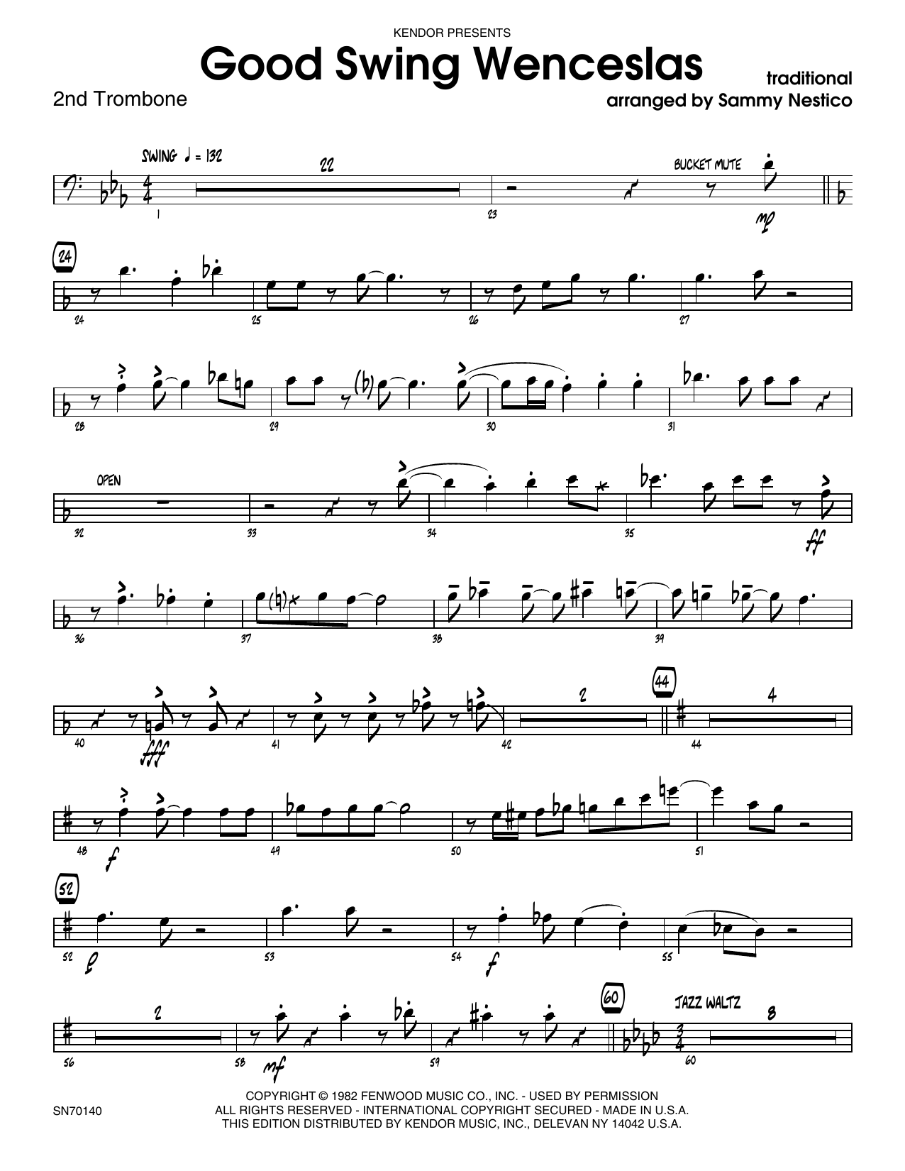 Good Swing Wenceslas - 2nd Trombone (Jazz Ensemble) von Sammy Nestico