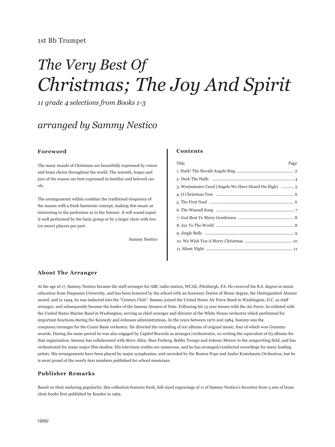 Very Best Of Christmas; The Joy And Spirit (Books 1-3) - 1st Bb Trumpet (Brass Ensemble) von Sammy Nestico