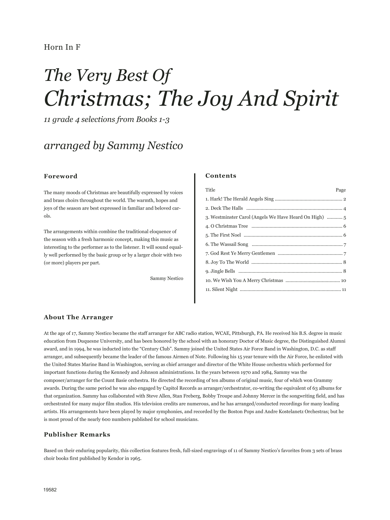 Very Best Of Christmas; The Joy And Spirit (Books 1-3) - Horn in F (Brass Ensemble) von Sammy Nestico