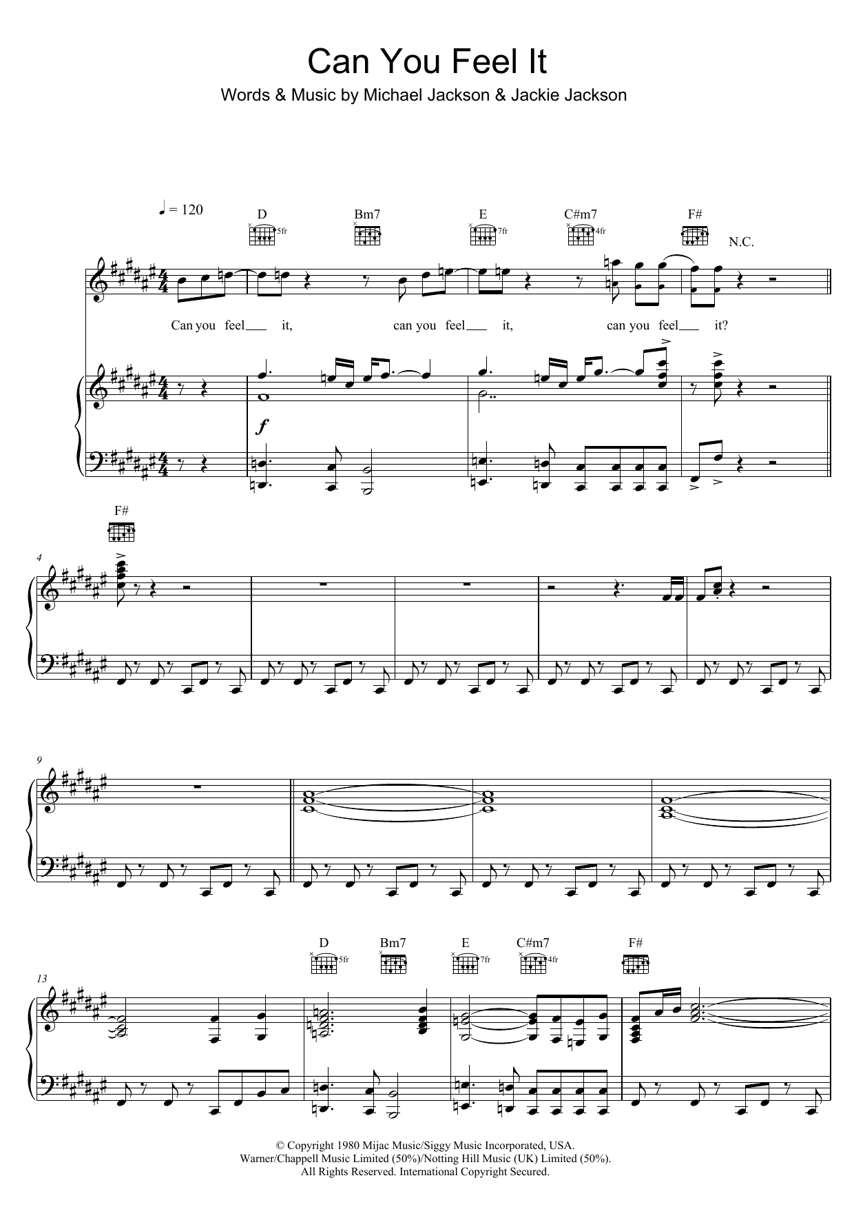 Can You Feel It (Piano, Vocal & Guitar Chords (Right-Hand Melody)) von The Jackson 5