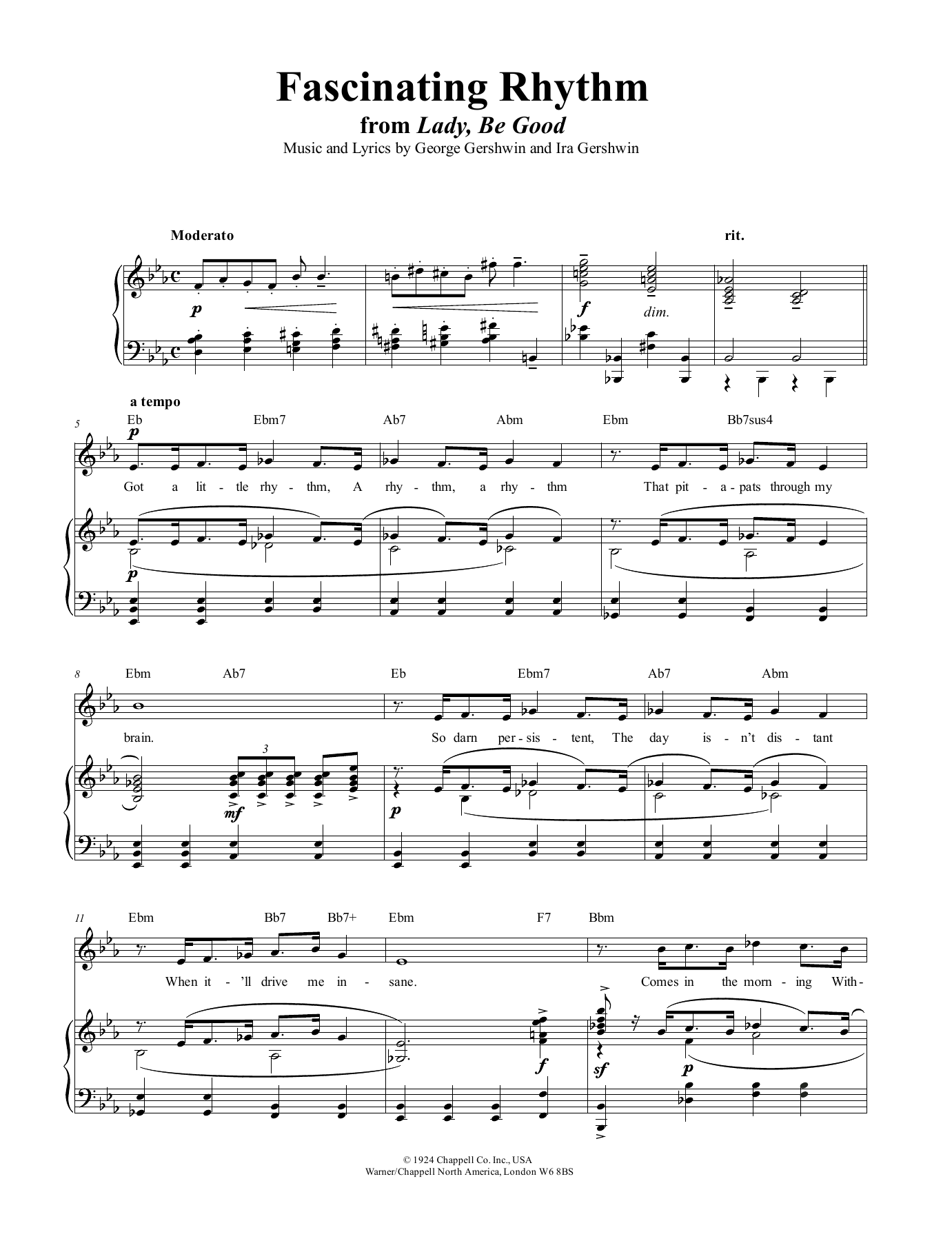 Fascinating Rhythm (Piano, Vocal & Guitar Chords (Right-Hand Melody)) von George Gershwin