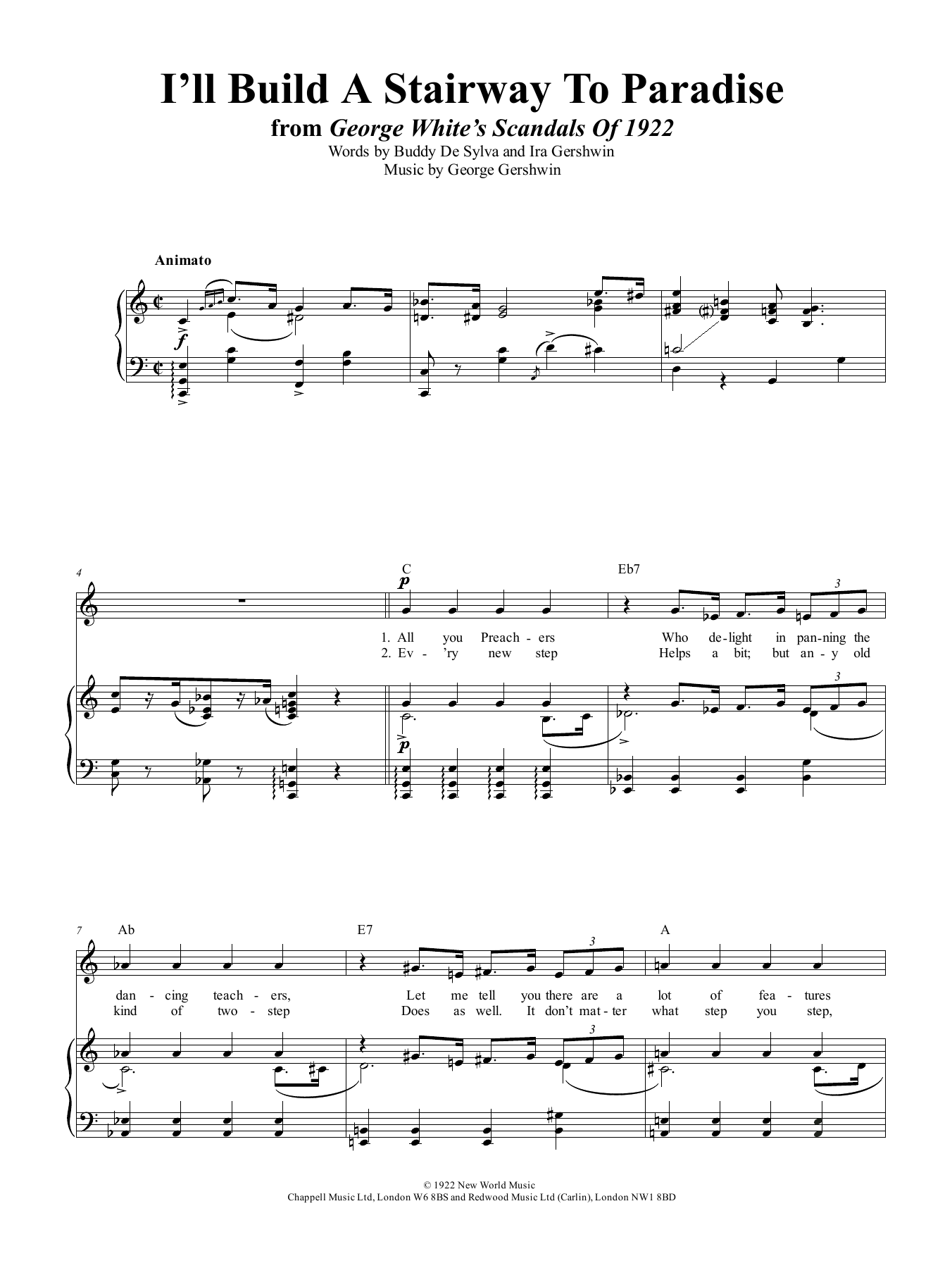I'll Build A Stairway To Paradise (Piano, Vocal & Guitar Chords (Right-Hand Melody)) von George Gershwin