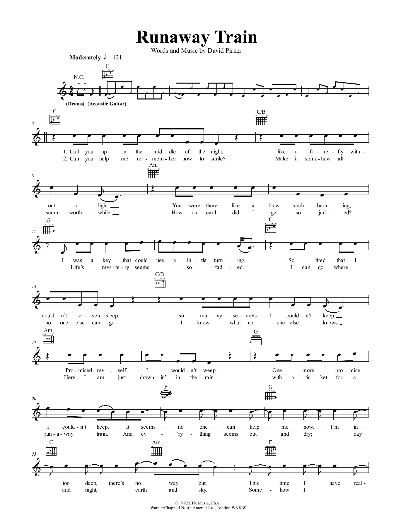 Runaway Train (Lead Sheet / Fake Book) von Soul Asylum