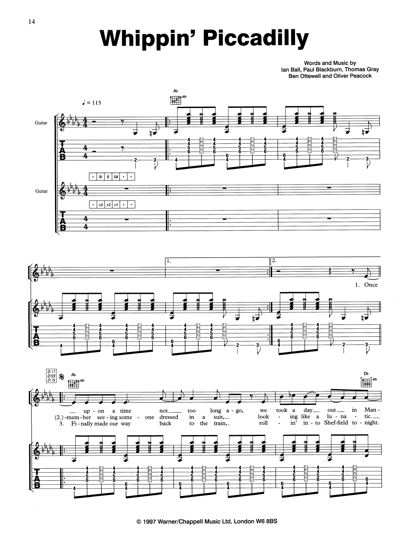 Whippin' Piccadilly (Guitar Tab) von Gomez