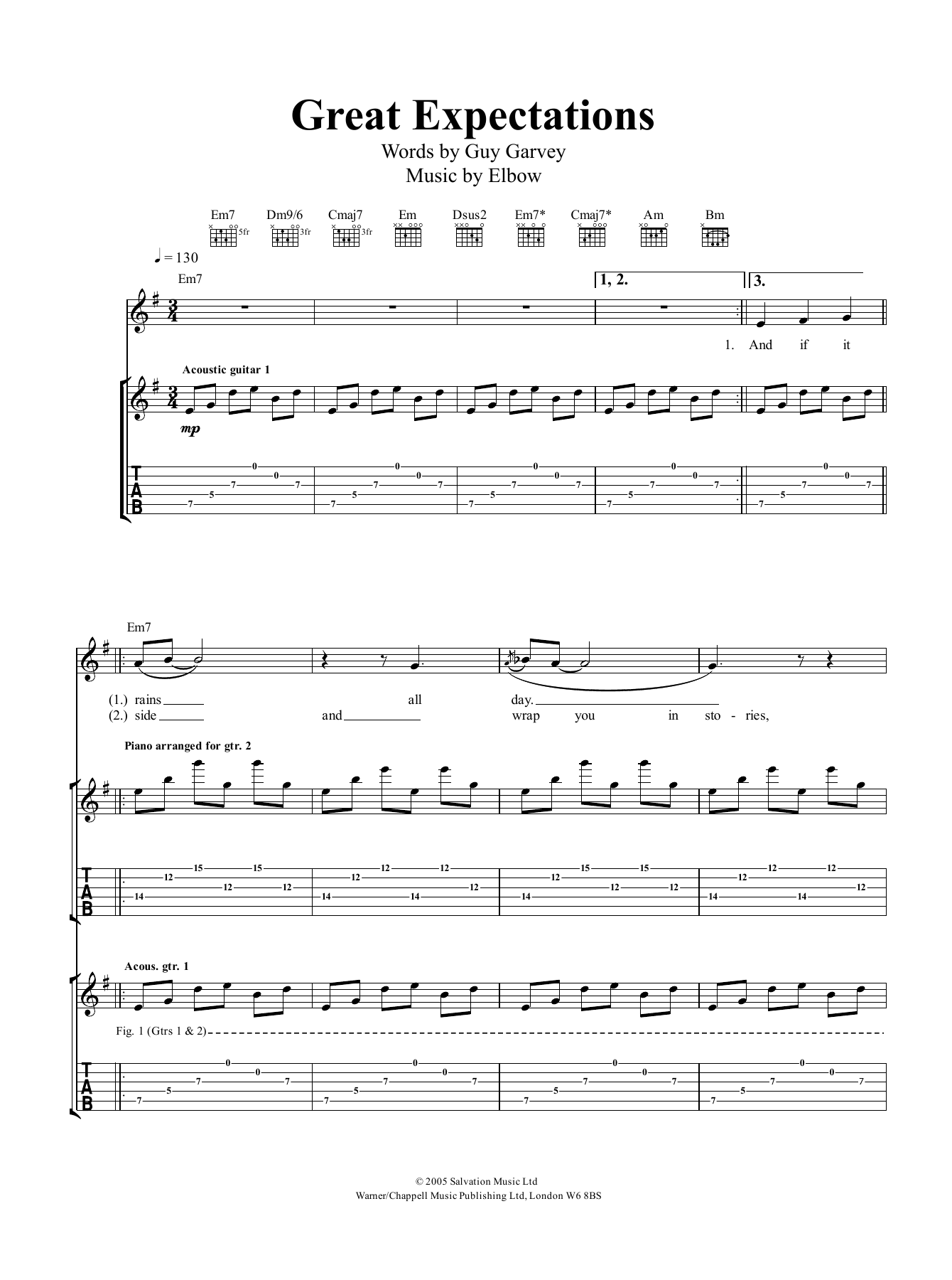 Great Expectations (Guitar Tab) von Elbow