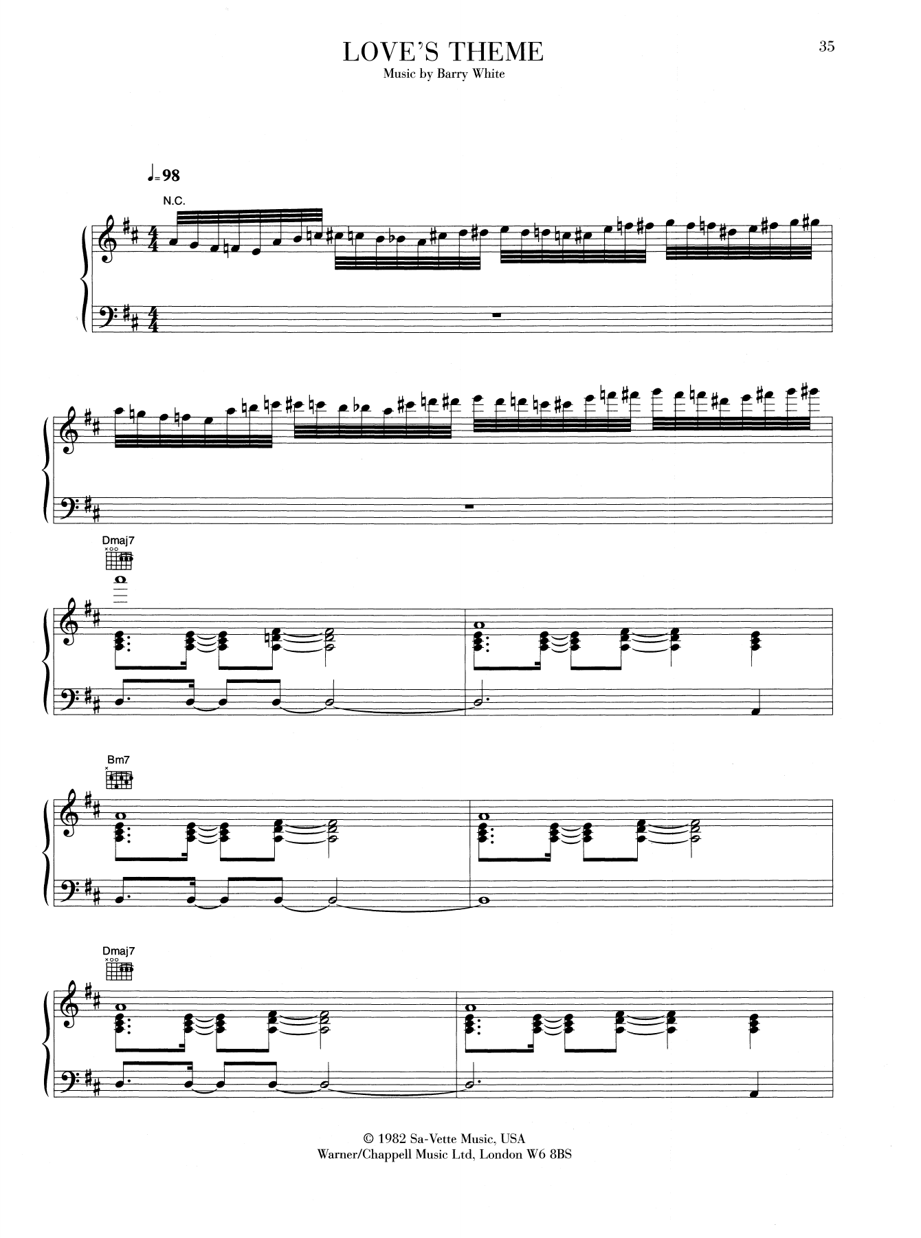 Love's Theme (Piano, Vocal & Guitar Chords (Right-Hand Melody)) von Barry White