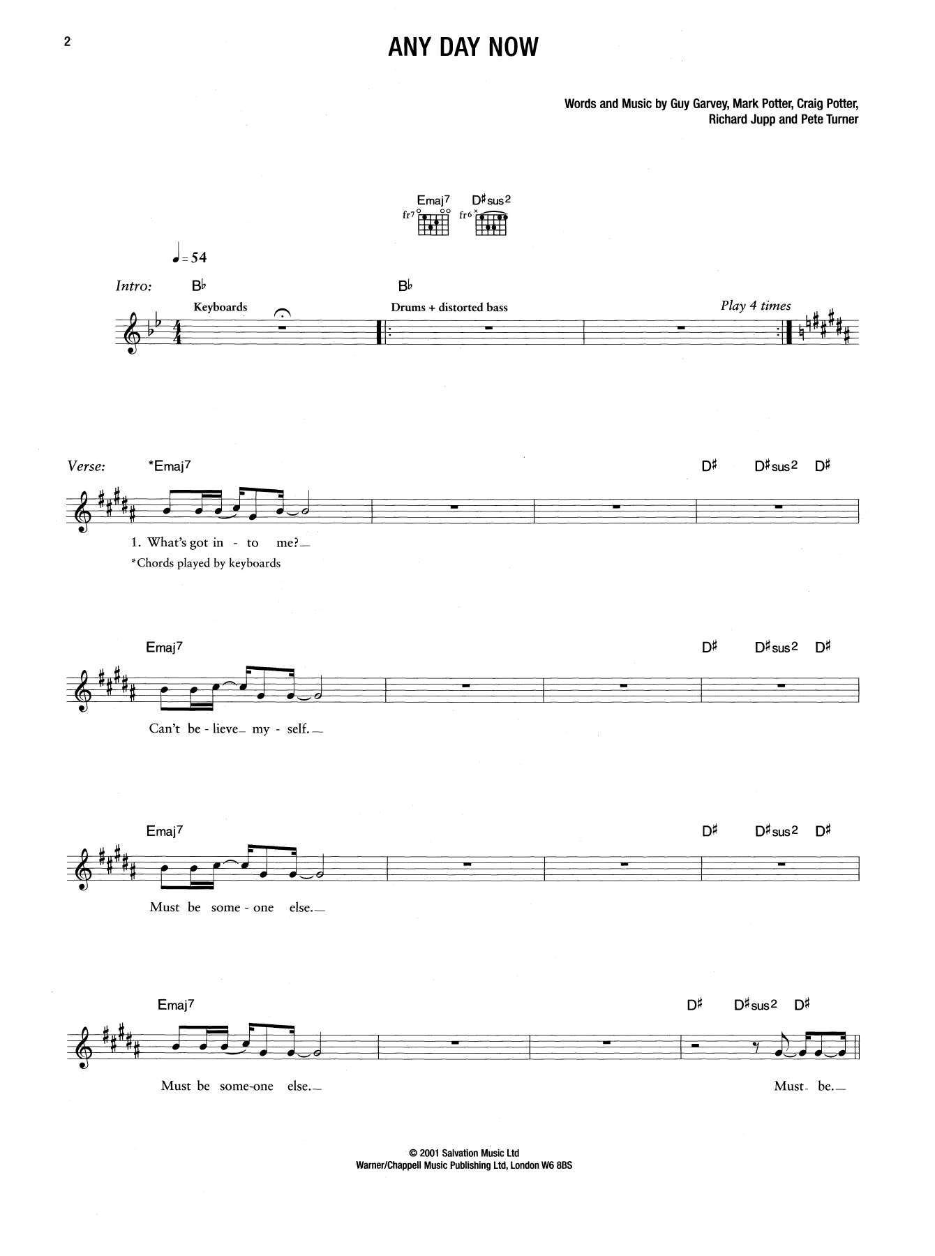 Any Day Now (Guitar Tab) von Elbow